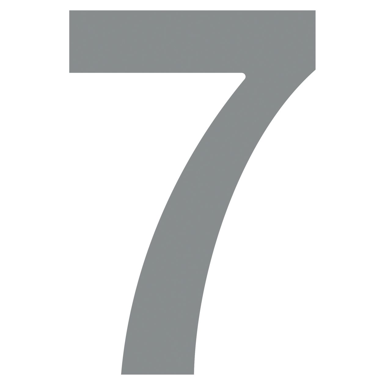 Numer na dom "7" szary metaliczny