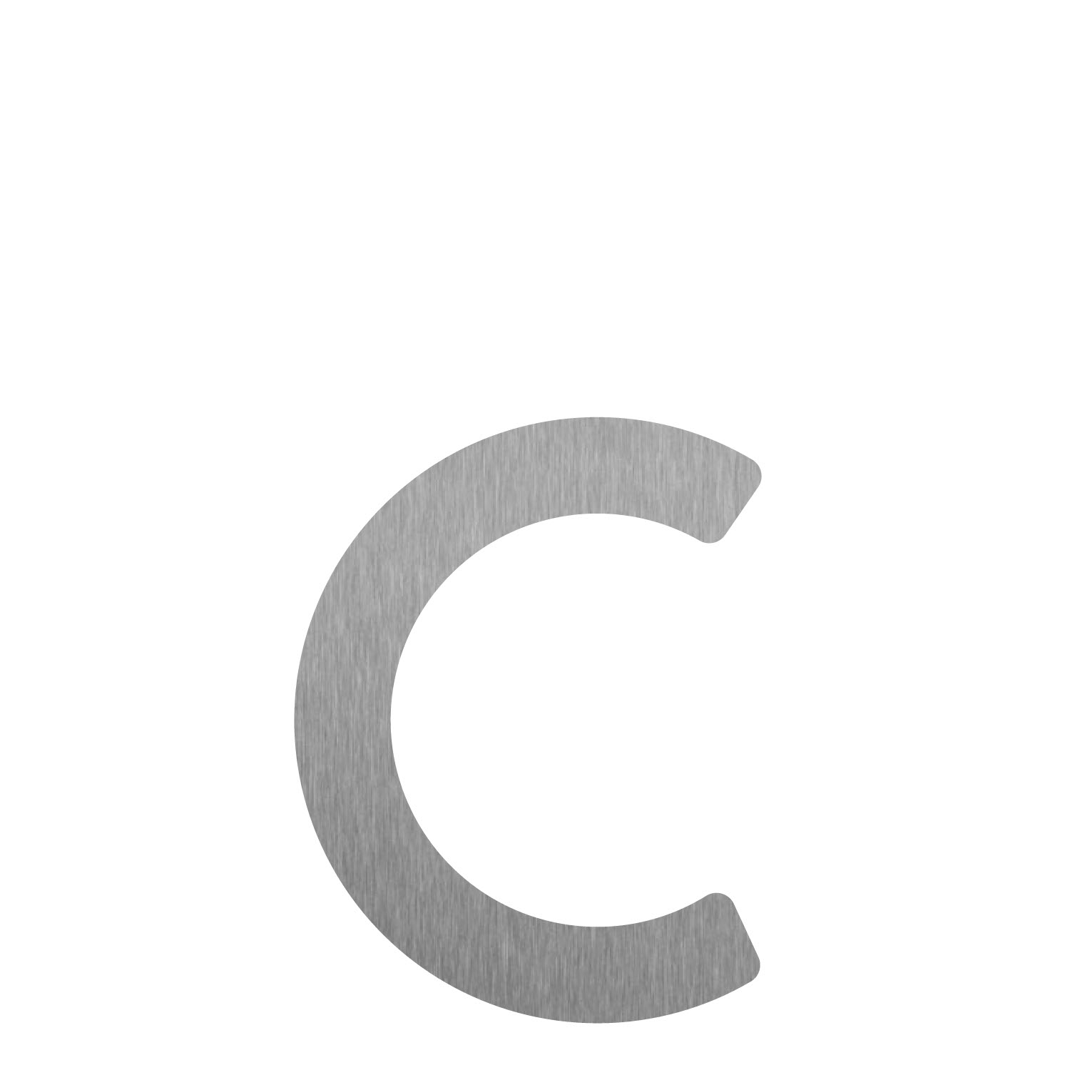 Litera nowoczesna „c” - 200 mm wykonana ze stali nierdzewnej