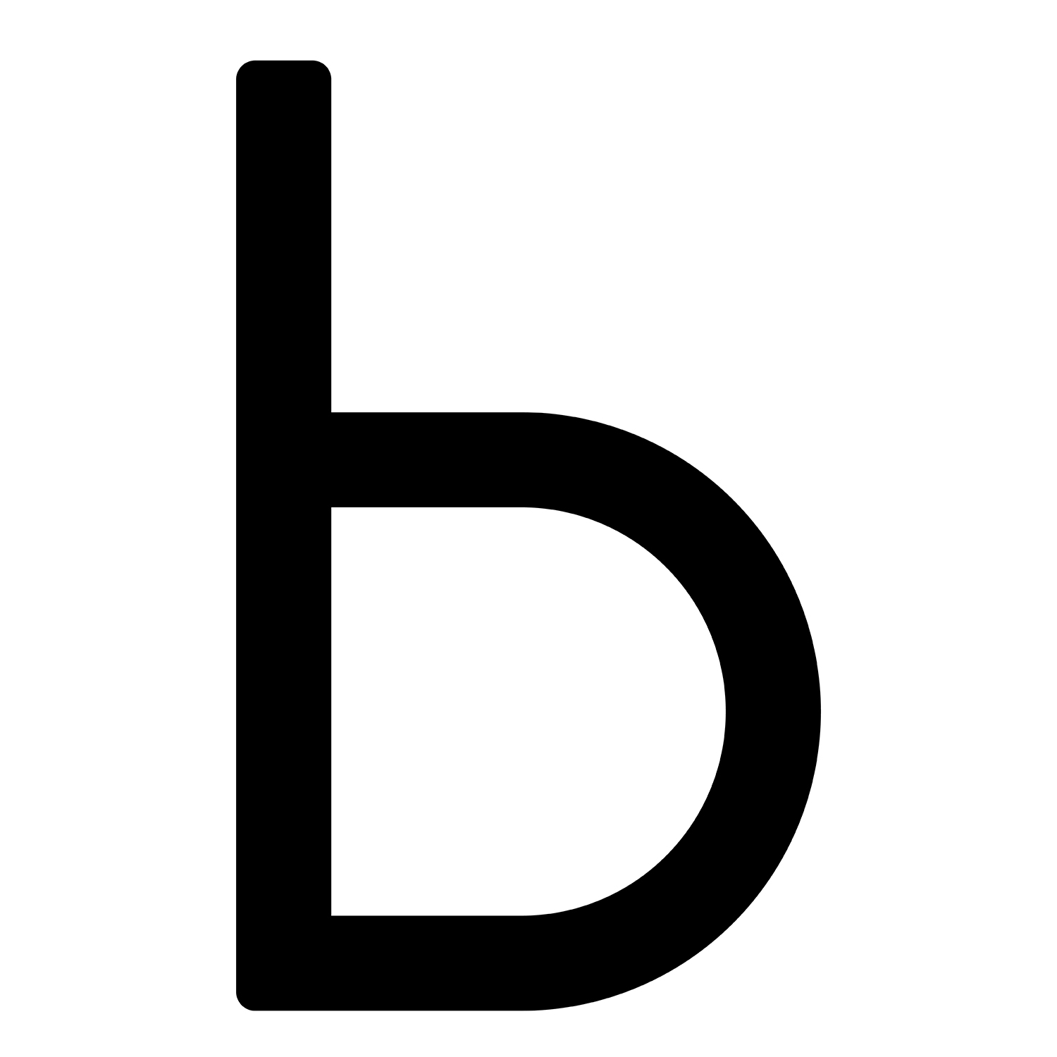 Litera nowoczesna „b” - 245 mm w kolorze czarnym