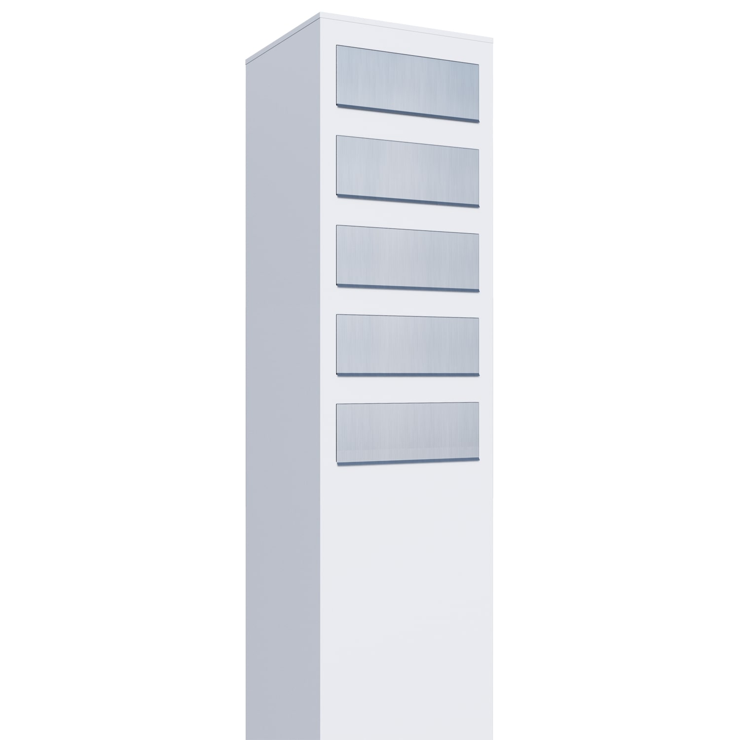 System skrzynek pocztowych Monolith for Five biały z klapą ze stali szlachetnej