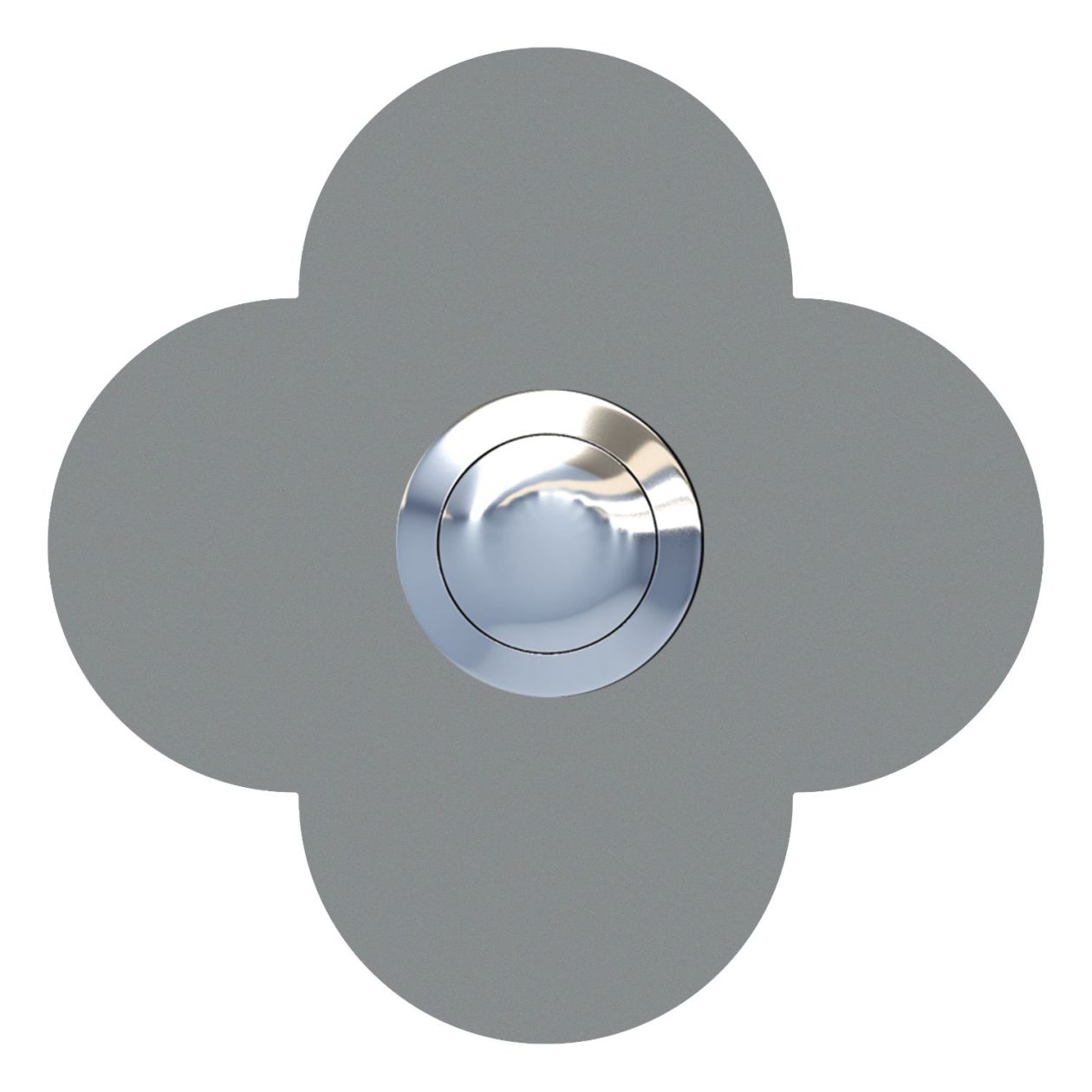 Przycisk dzwonkowy Kwiat szary metaliczny