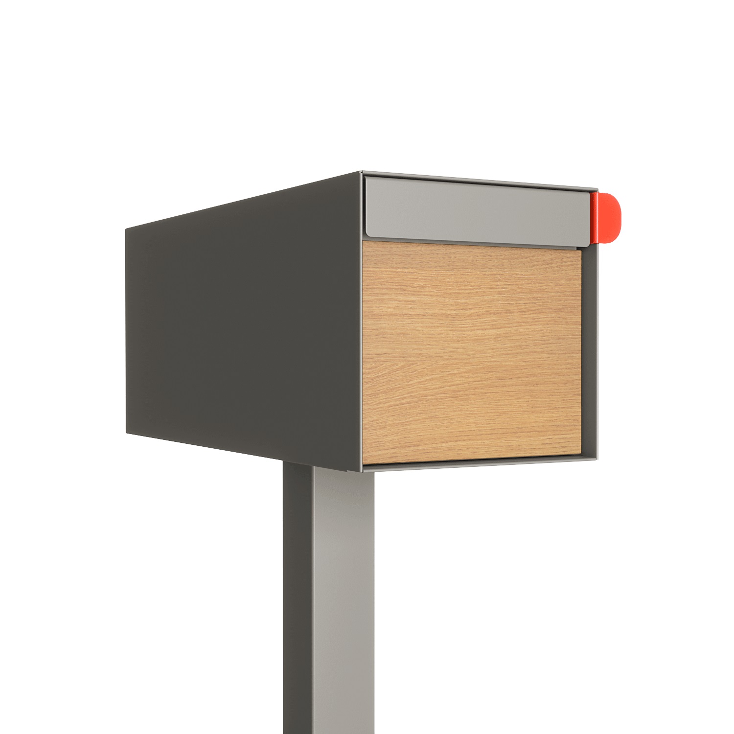 American Mailbox Americano szara metaliczna z drewnianym frontem dekoracyjnym