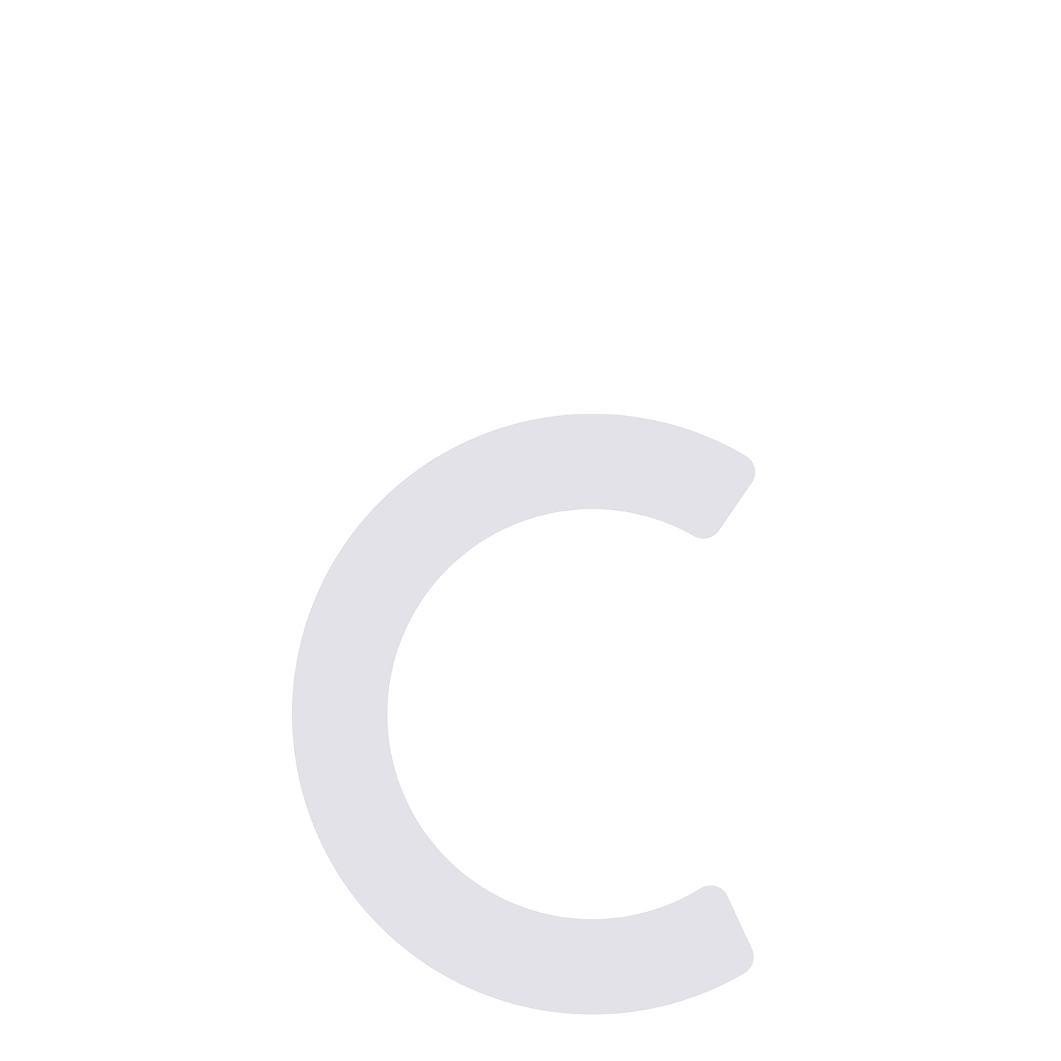 Litera nowoczesna „c” - 200 mm w kolorze biały