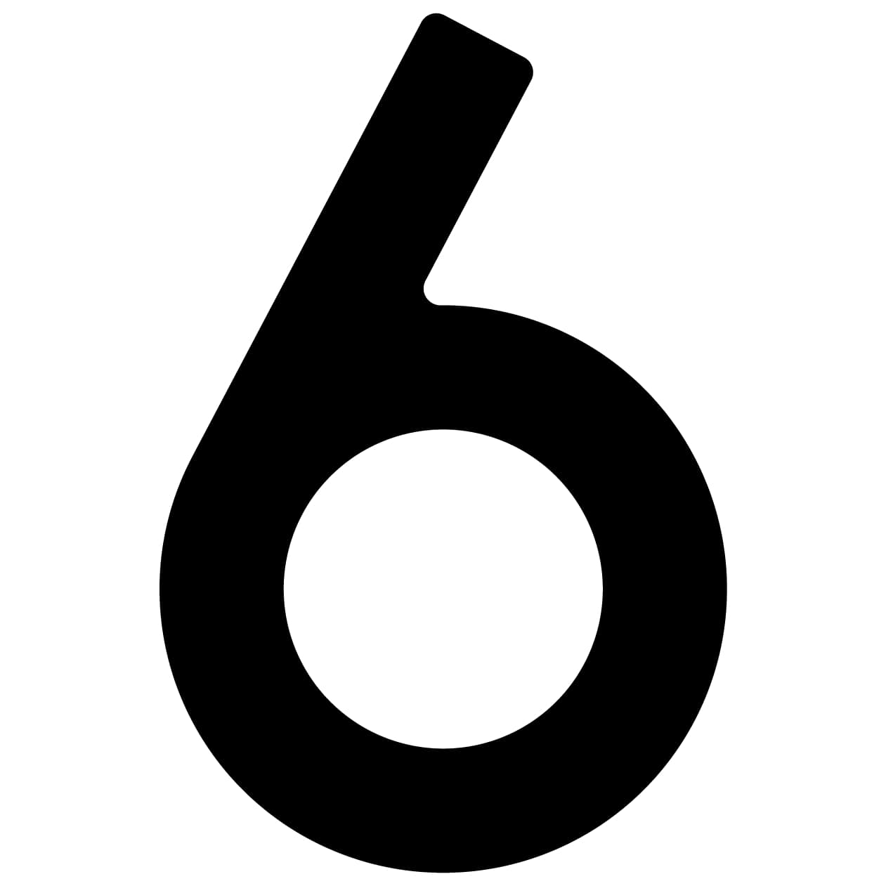 Samoprzylepny numer domu „6” - 40 mm w kolorze czarnym