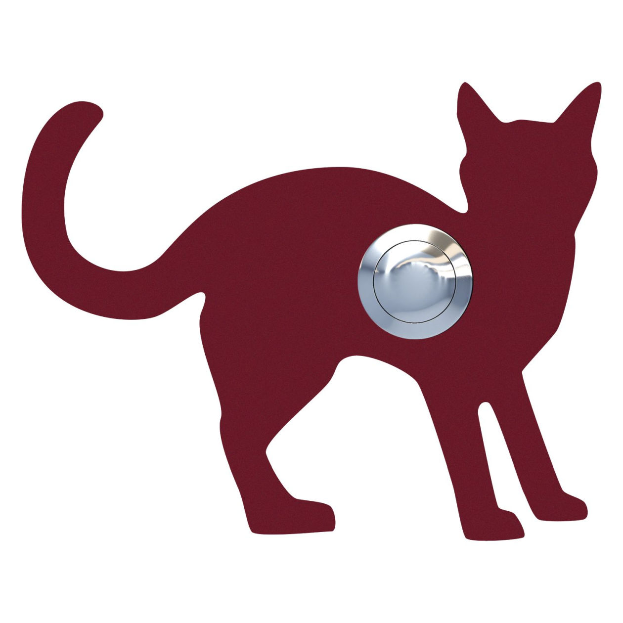 Przycisk dzwonkowy Kot "Leo" czerwony