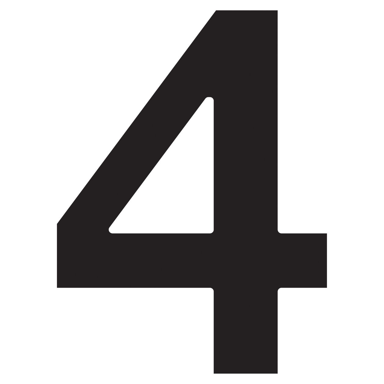 Numer na dom "4" czarny