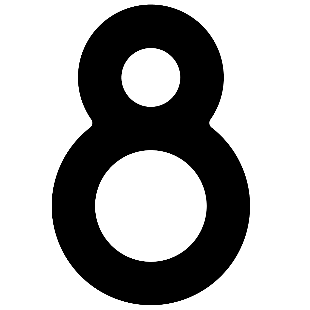 Samoprzylepny numer domu „8” - 76 mm w kolorze czarnym