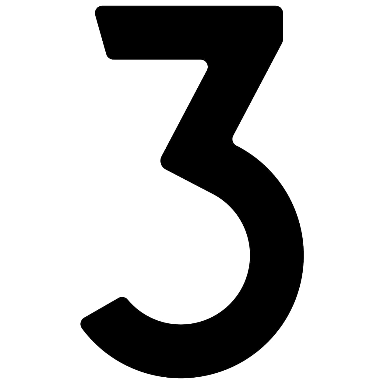 Samoprzylepny numer domu „3” - 40 mm w kolorze czarnym