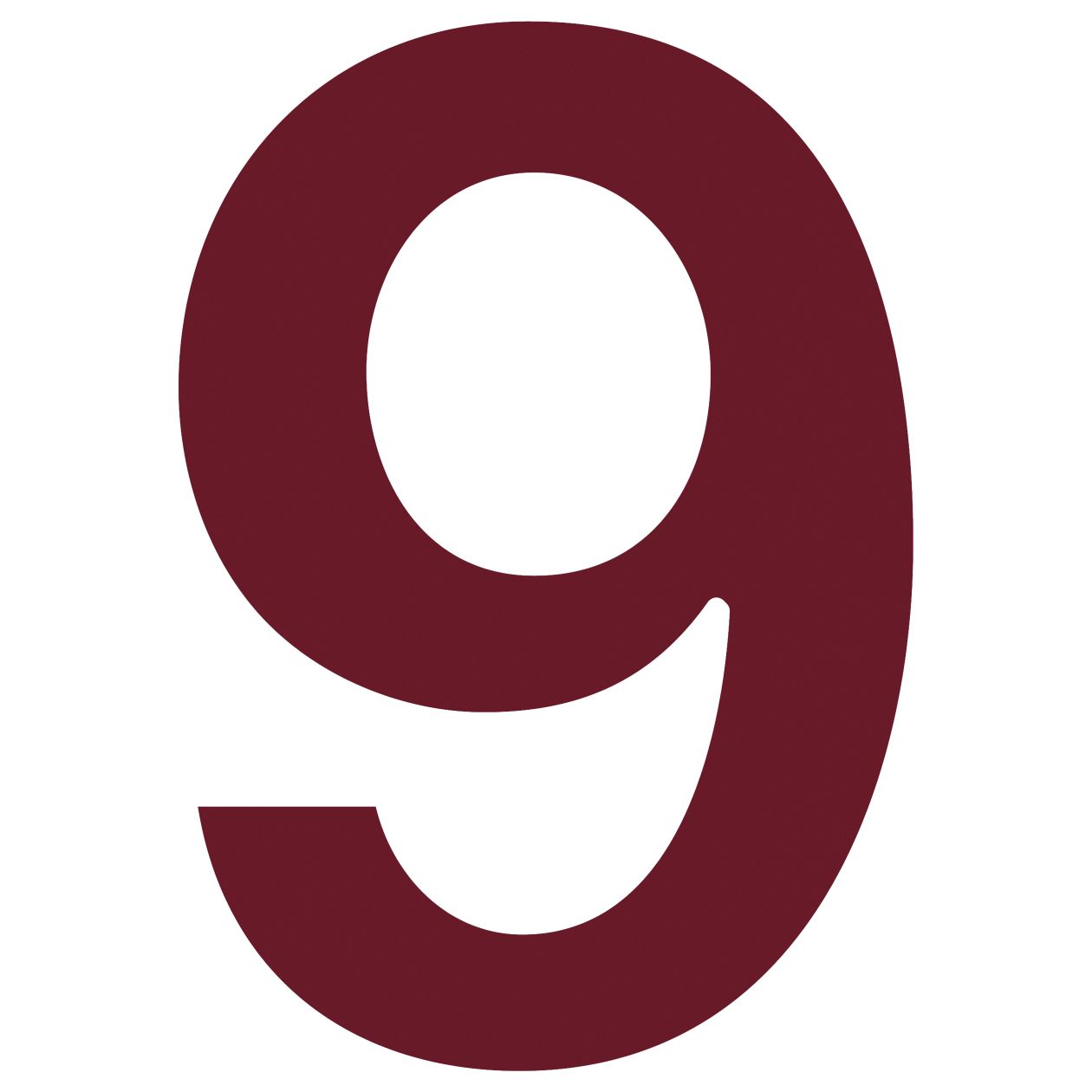 Numer na dom "9" czerwony