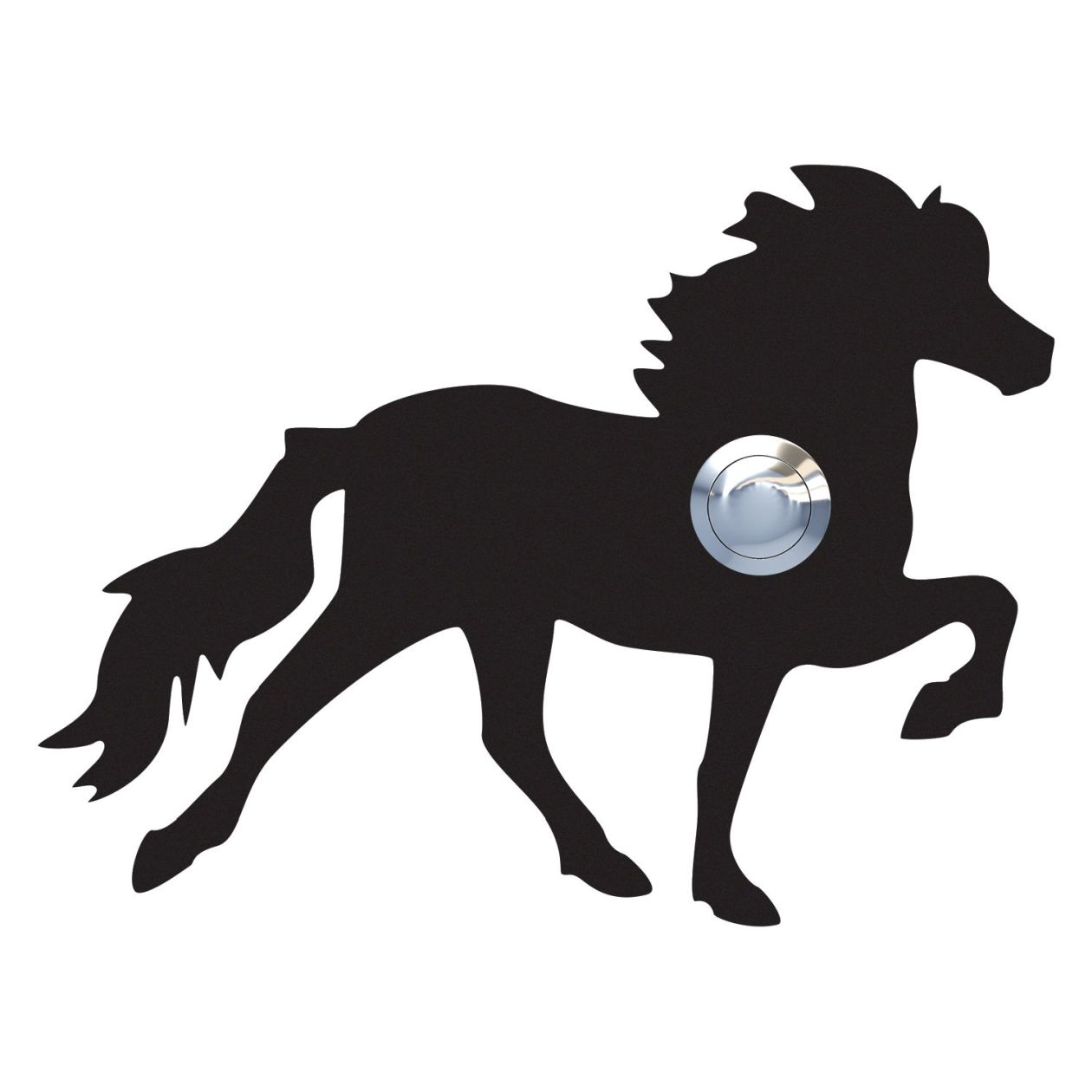 Przycisk dzwonkowy Koń islandzki czarny