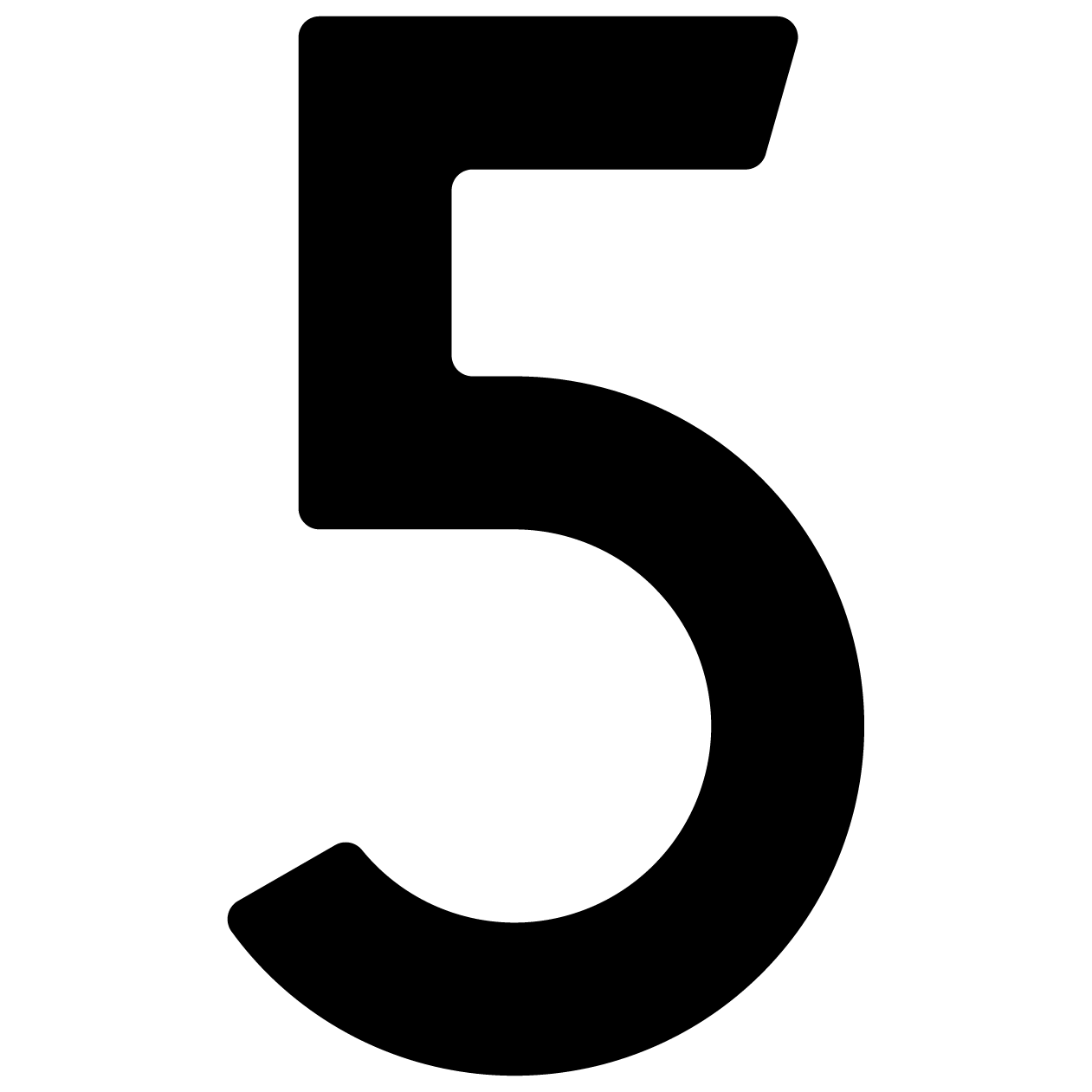 Samoprzylepny numer domu „5” - 76 mm w kolorze czarnym