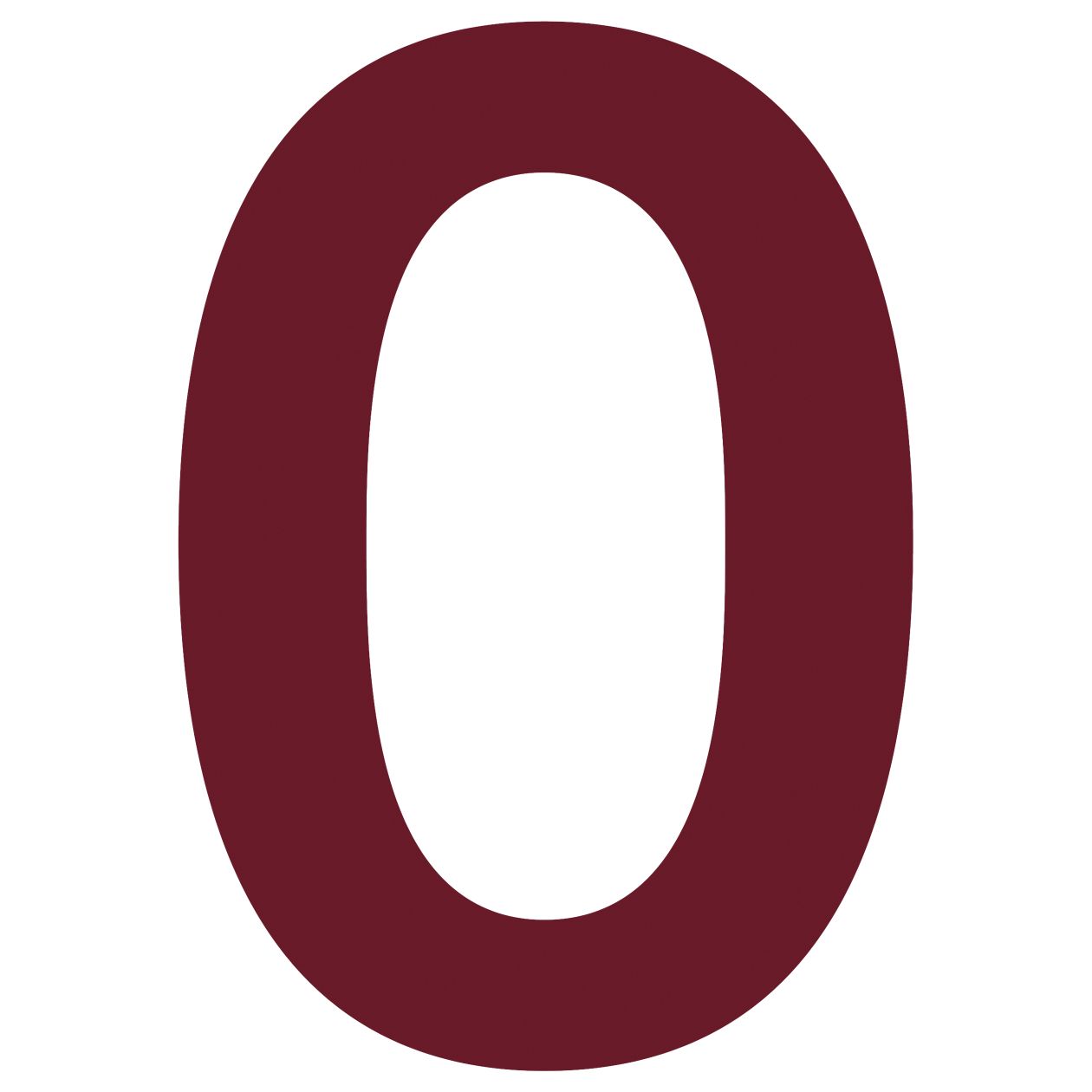 Numer na dom "0" czerwony