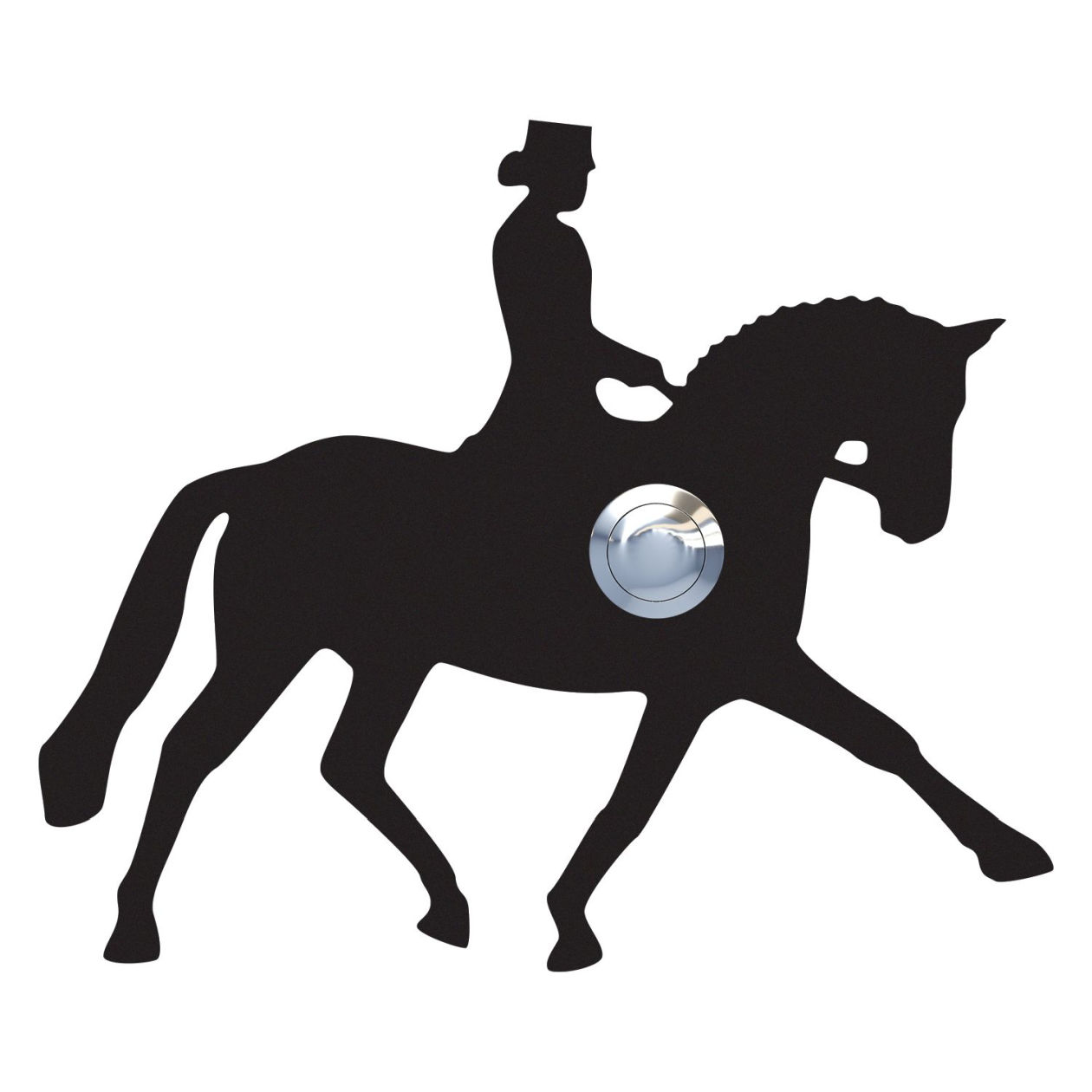 Przycisk dzwonkowy Koń ujeżdżeniowy czarny