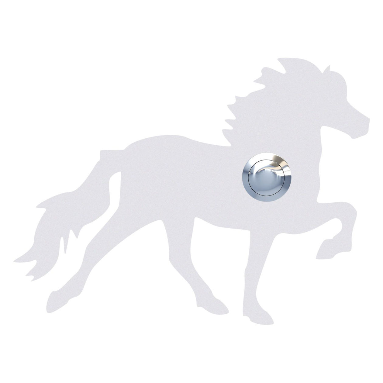 Przycisk dzwonkowy Koń islandzki biały