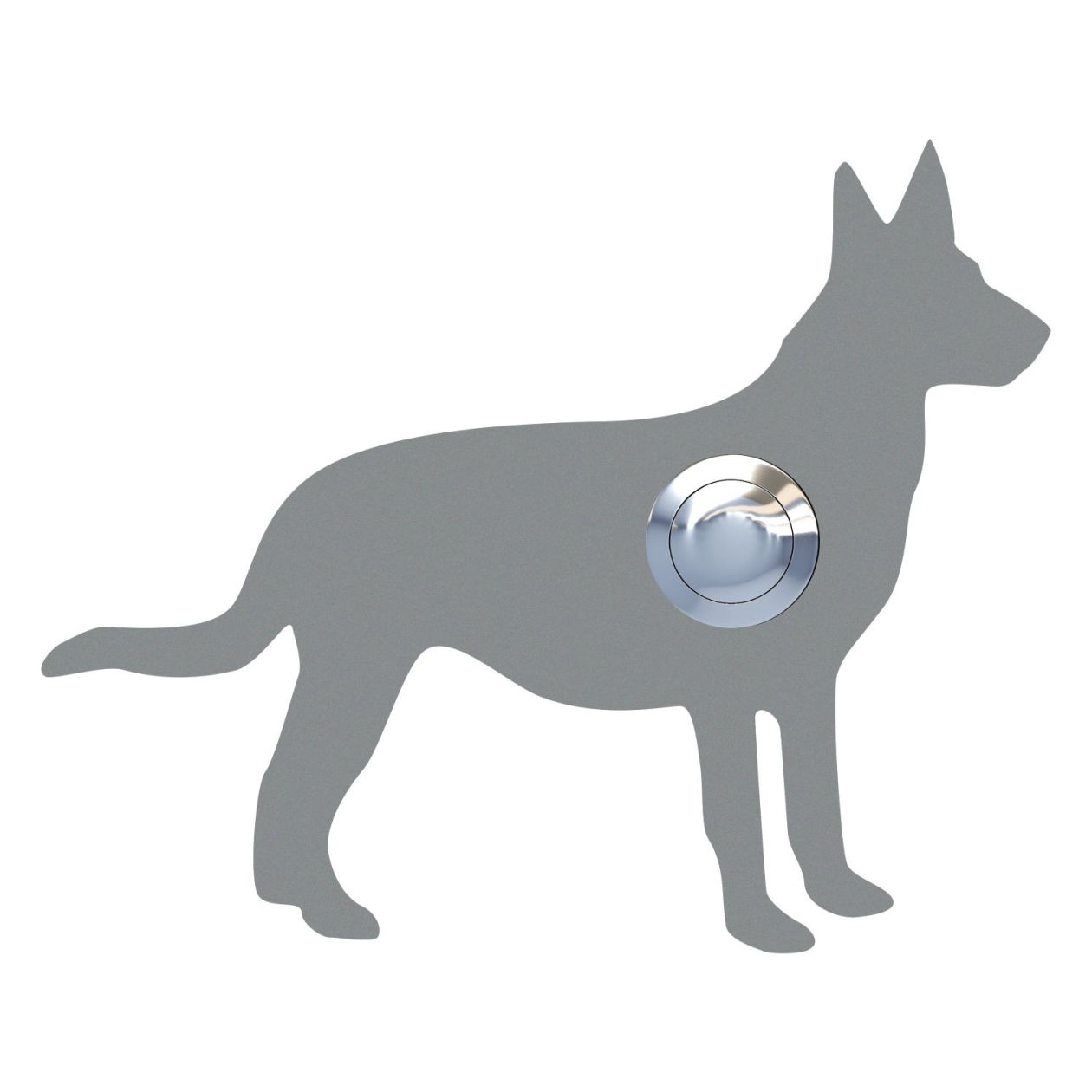 Przycisk dzwonkowy Pies "Emma" szary metaliczny