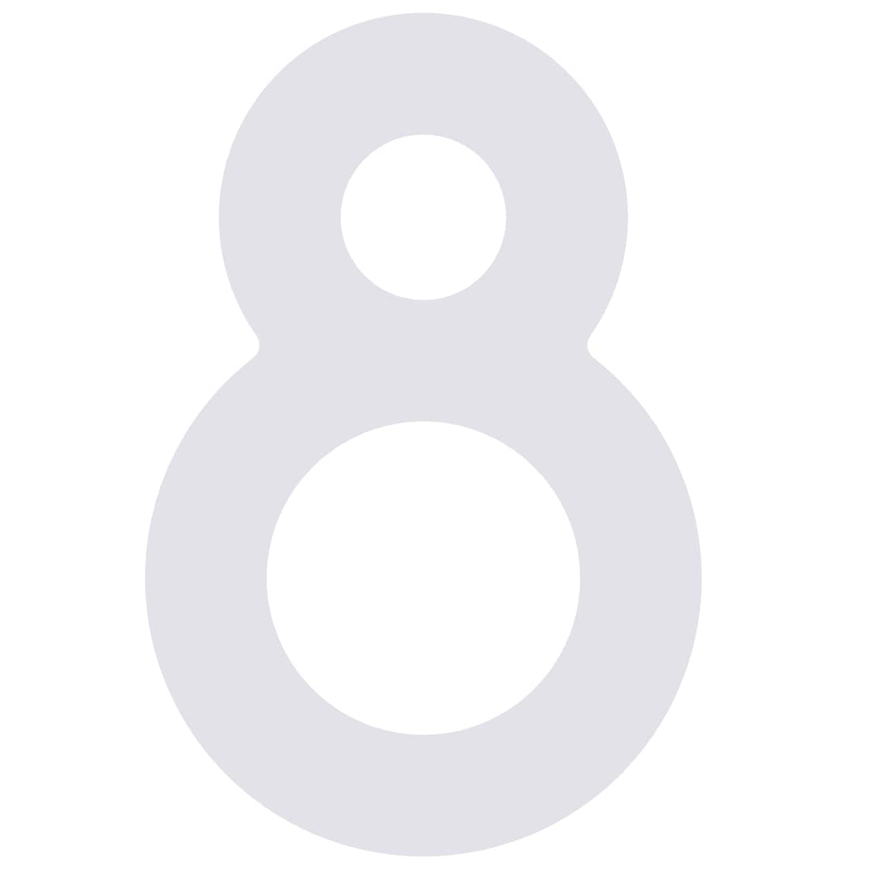 Samoprzylepny numer domu „8” - 40 mm w kolorze biały