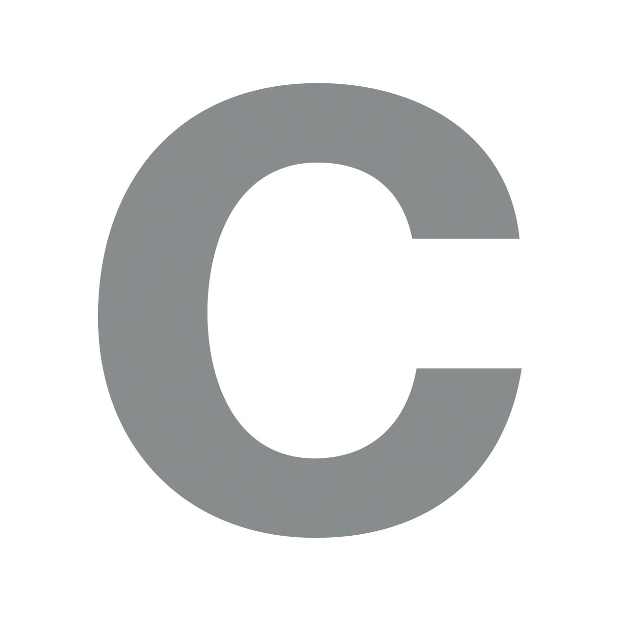 Litera na dom "c" szara metaliczna