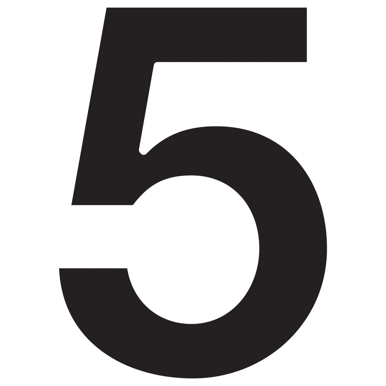 Numer na dom "5" czarny