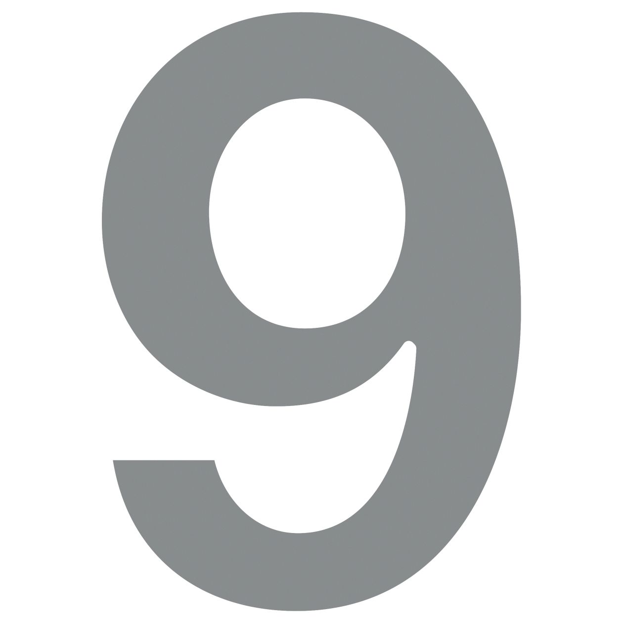 Numer na dom "9" szary metaliczny