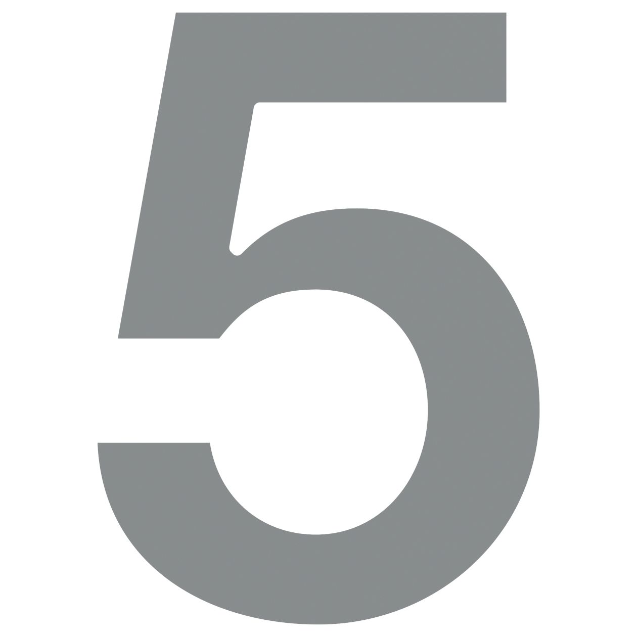 Numer na dom "5" szary metaliczny