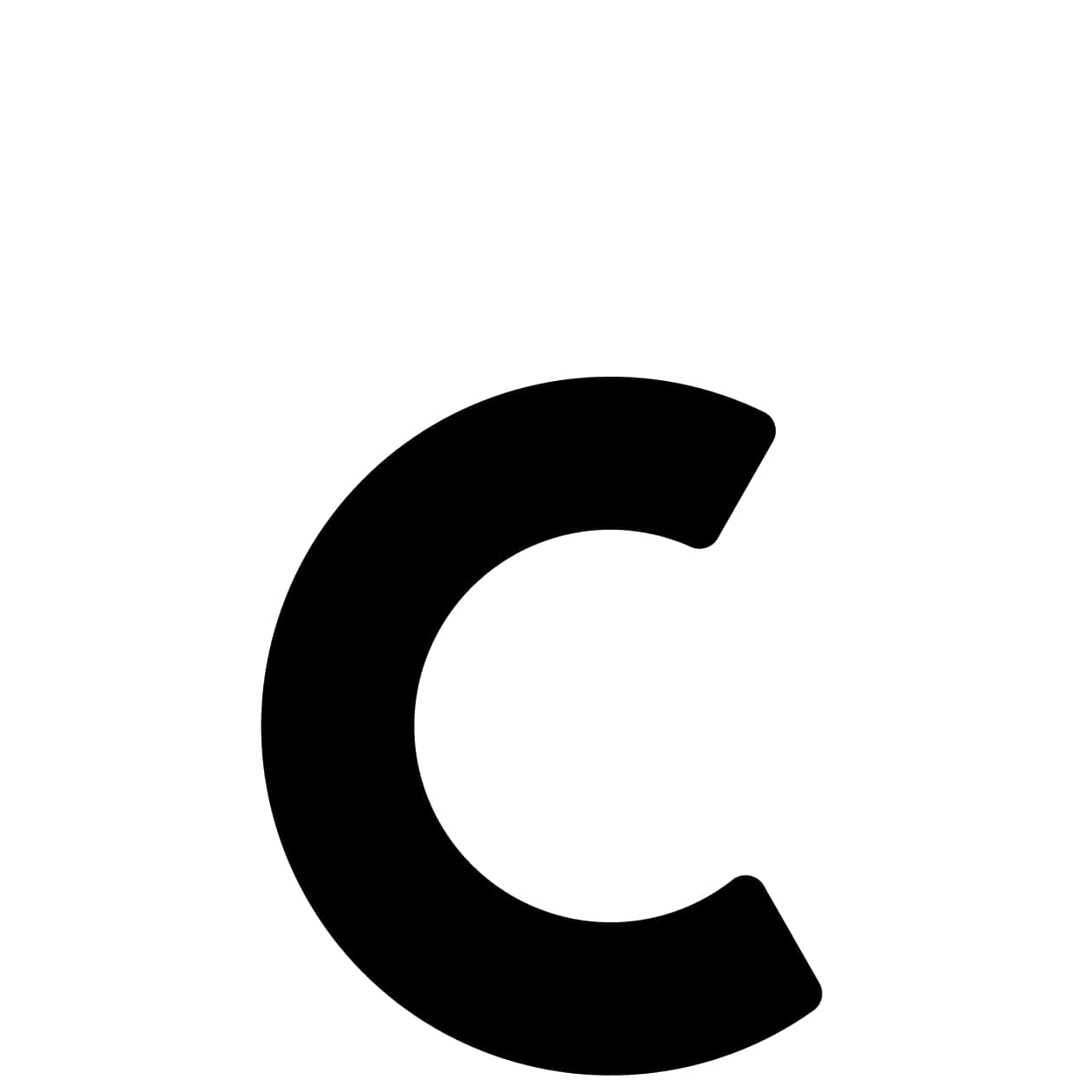 Samoprzylepny numer domu „C” - 40 mm w kolorze czarnym
