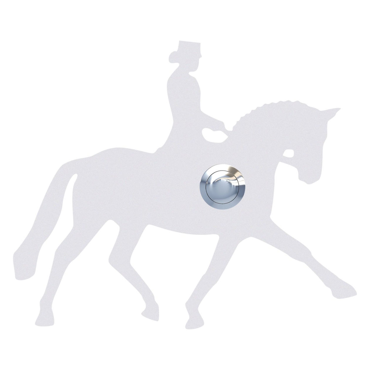 Przycisk dzwonkowy Koń ujeżdżeniowy biały