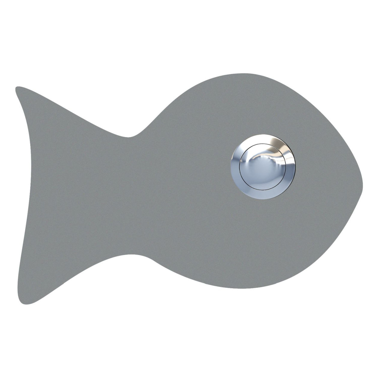 Przycisk dzwonkowy Ryba szary metaliczny