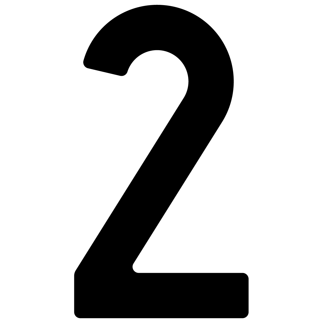 Samoprzylepny numer domu „2” - 76 mm w kolorze czarnym