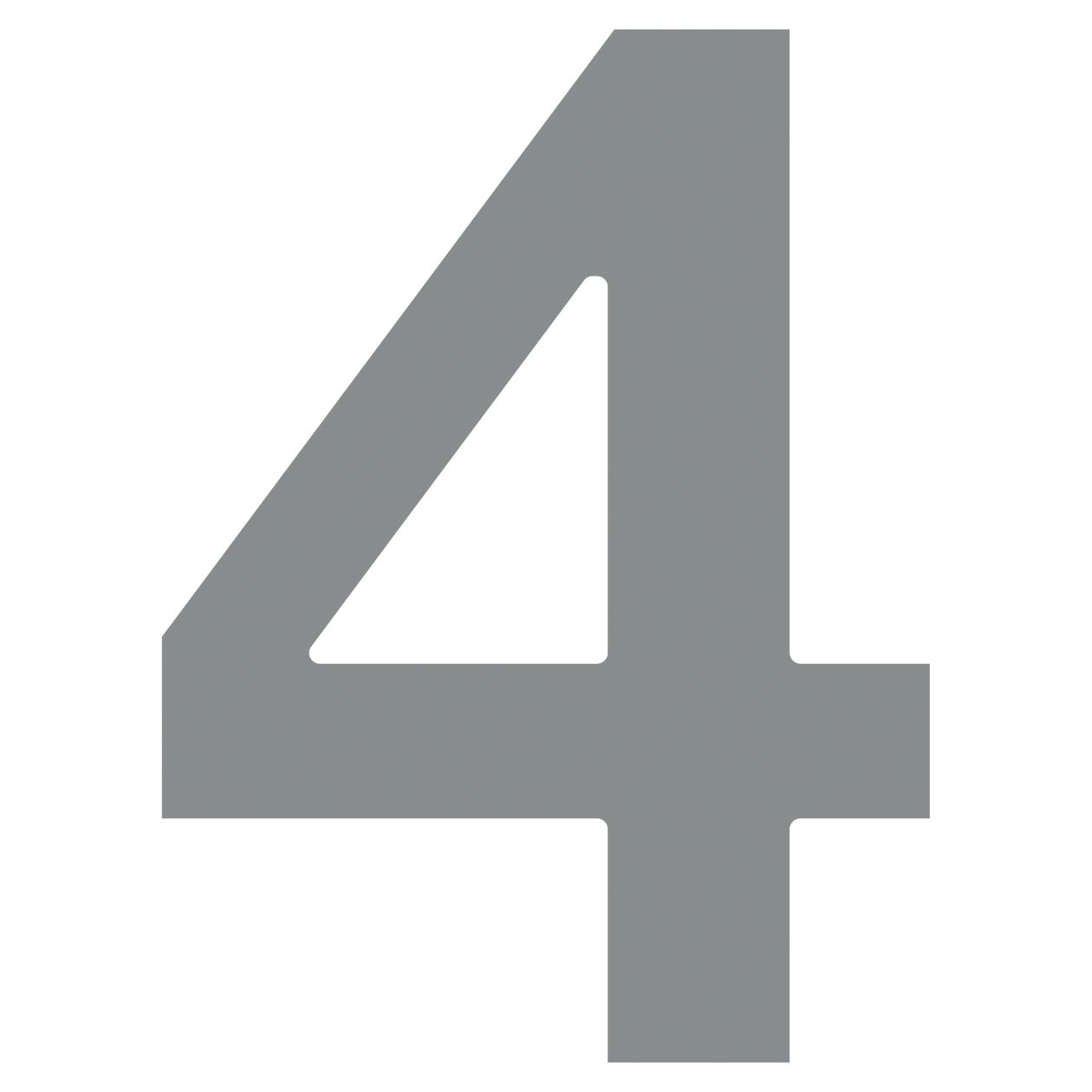 Numer na dom "4" szary metaliczny