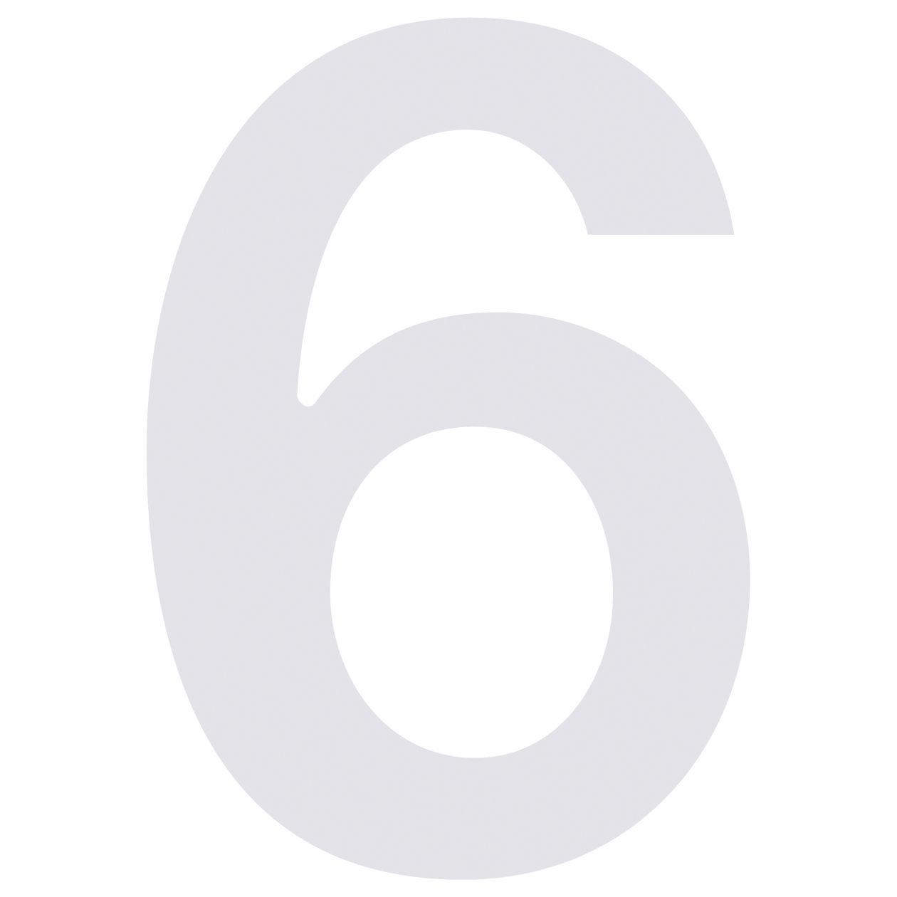 Numer na dom "6" biały