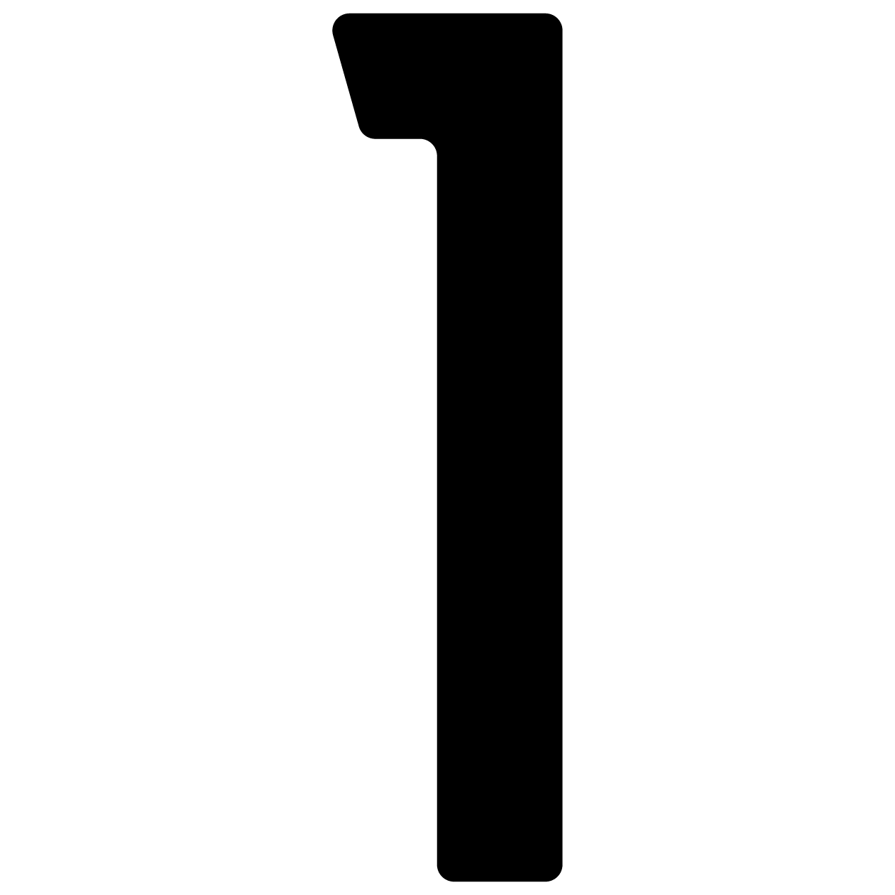 Samoprzylepny numer domu „1” - 76 mm w kolorze czarnym