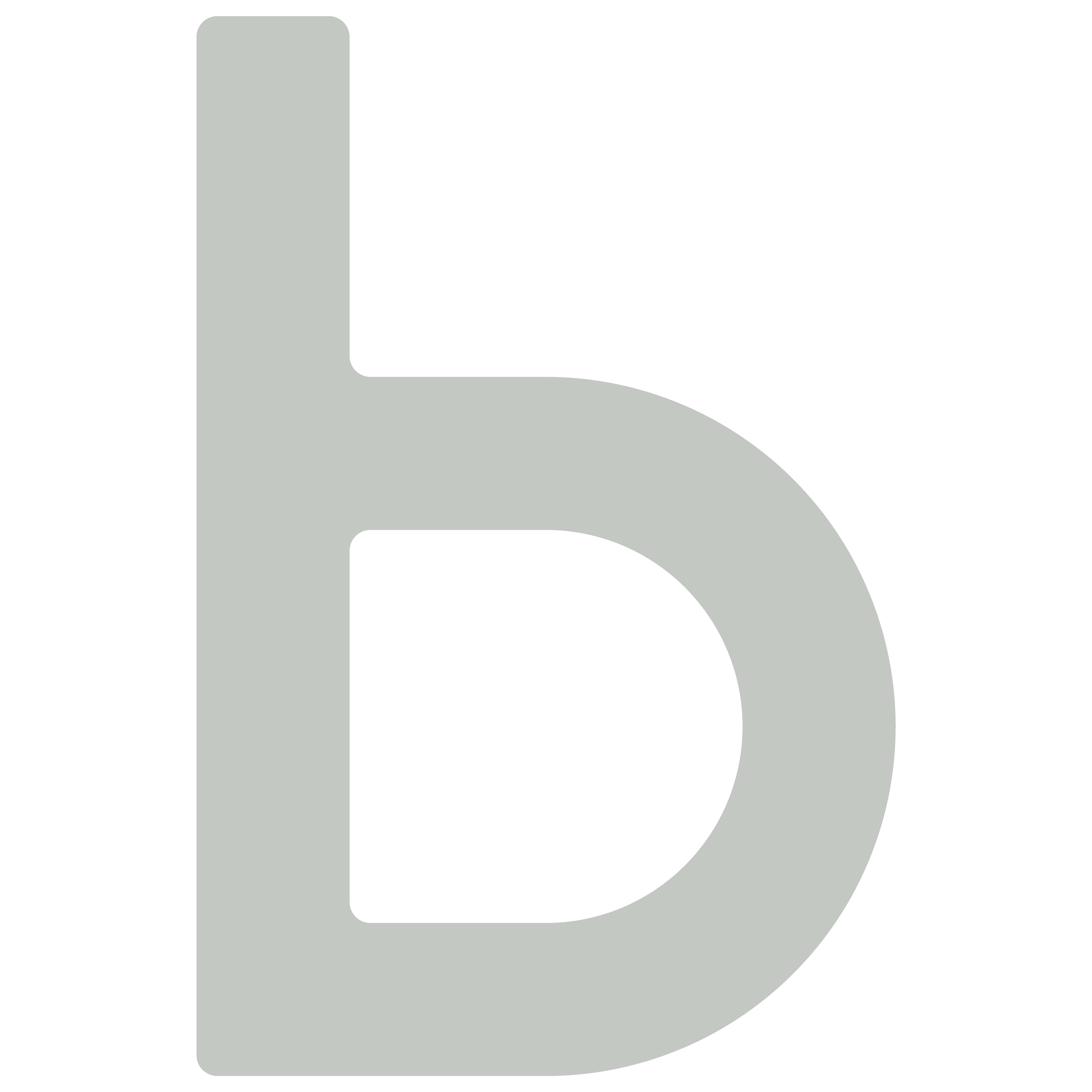Litera na dom "b" jasny szary