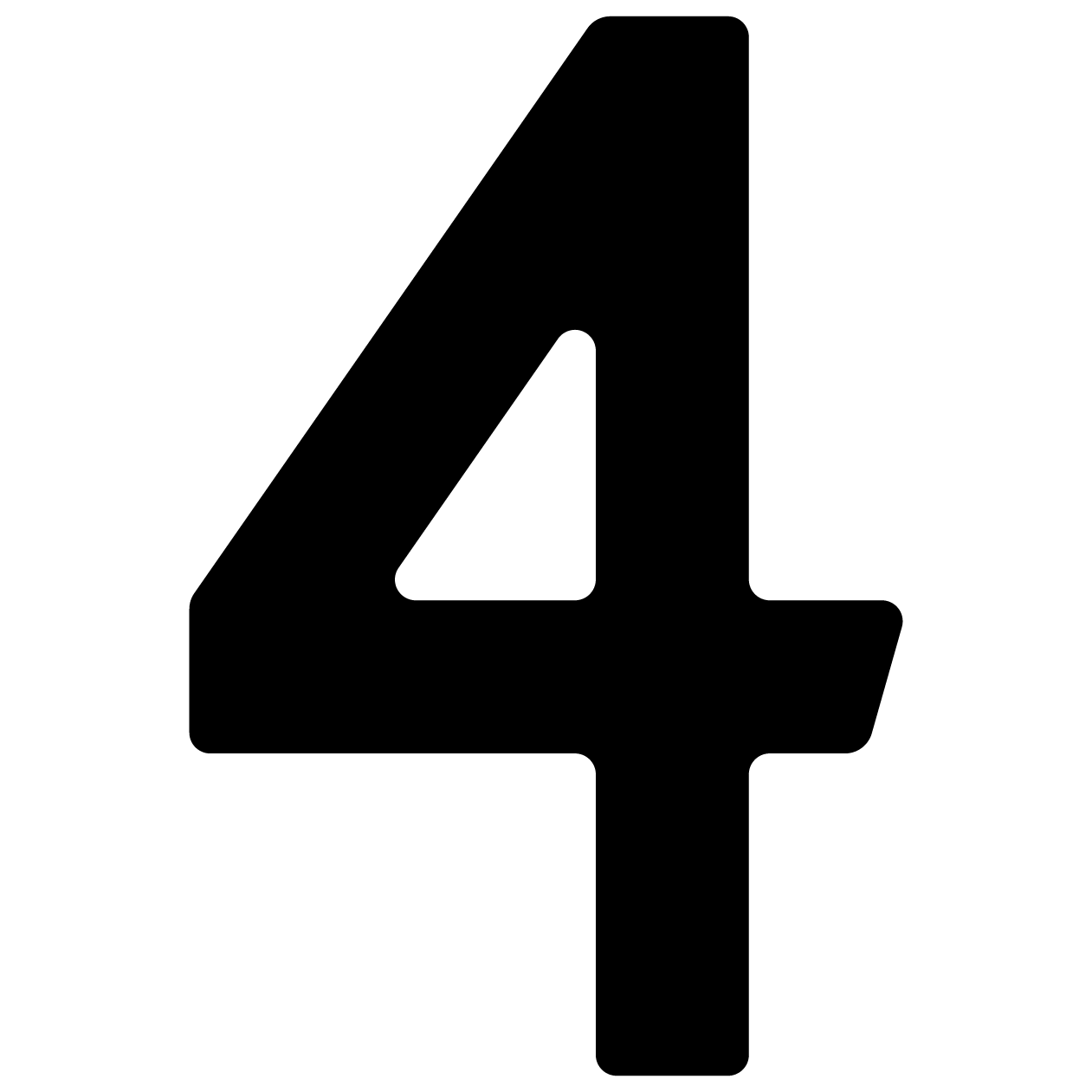 Samoprzylepny numer domu „4” - 76 mm w kolorze czarnym