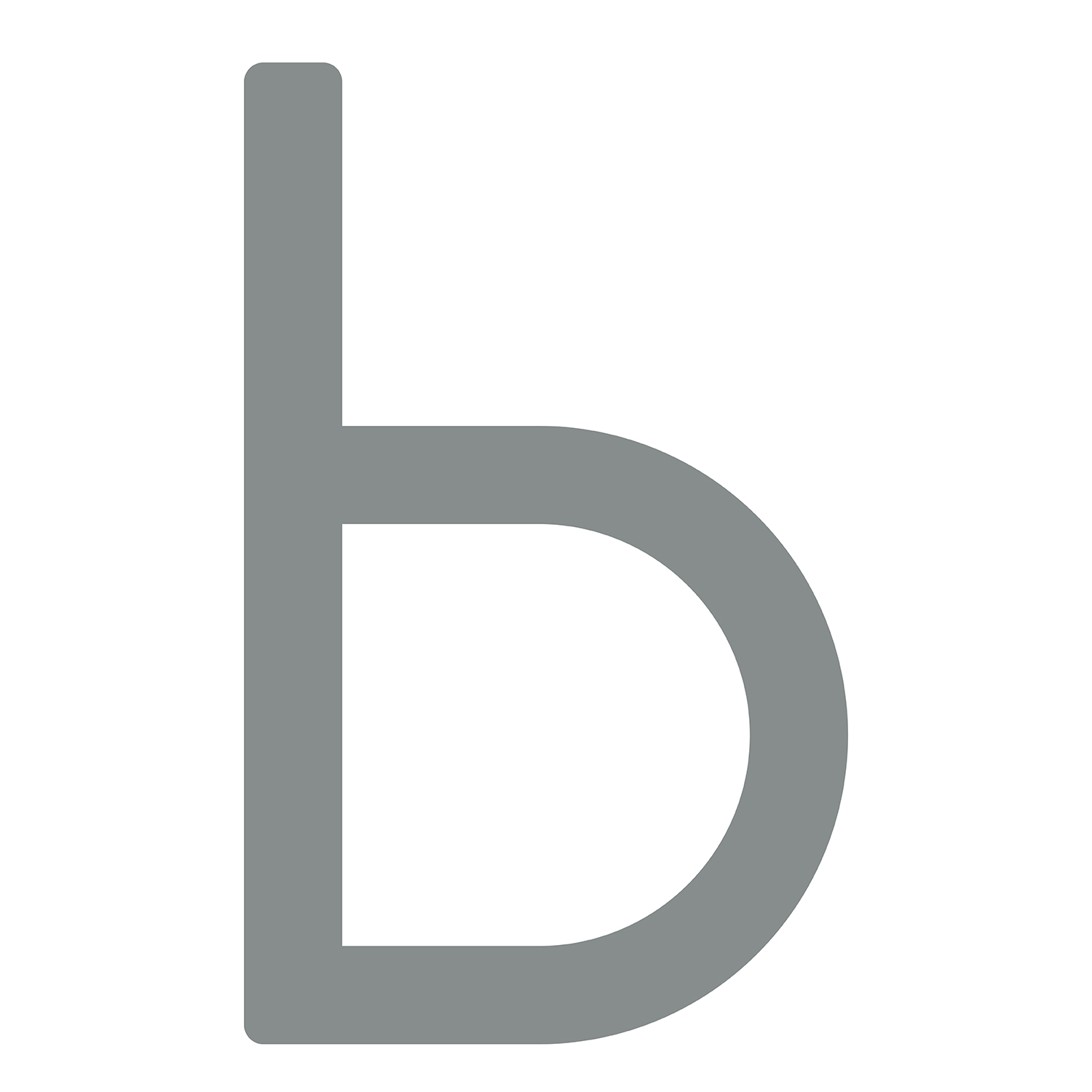 Litera nowoczesna „b” - 200 mm w szarym metalicznym