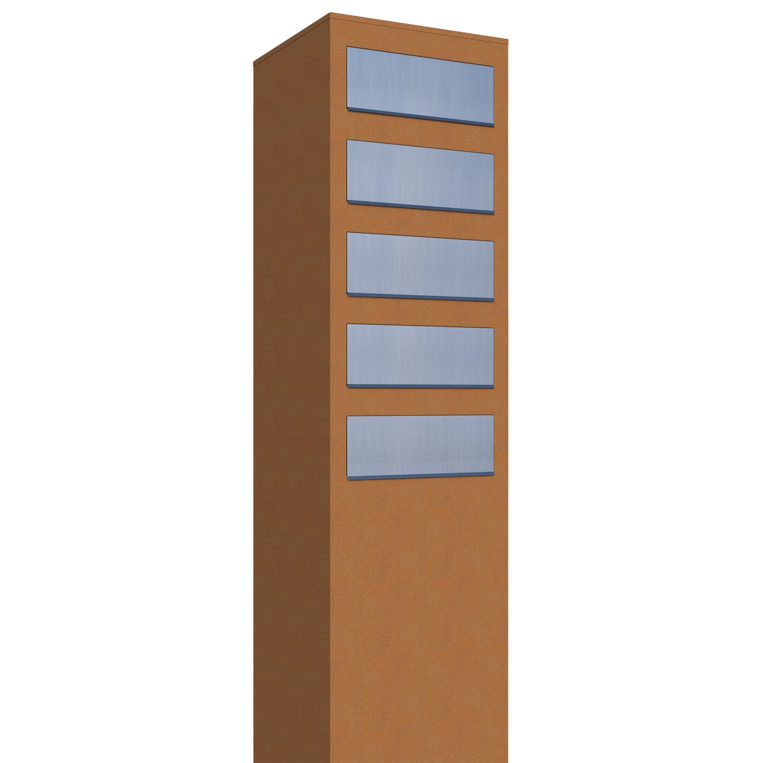 System skrzynek pocztowych Monolith for Five rdza z klapą ze stali szlachetnej