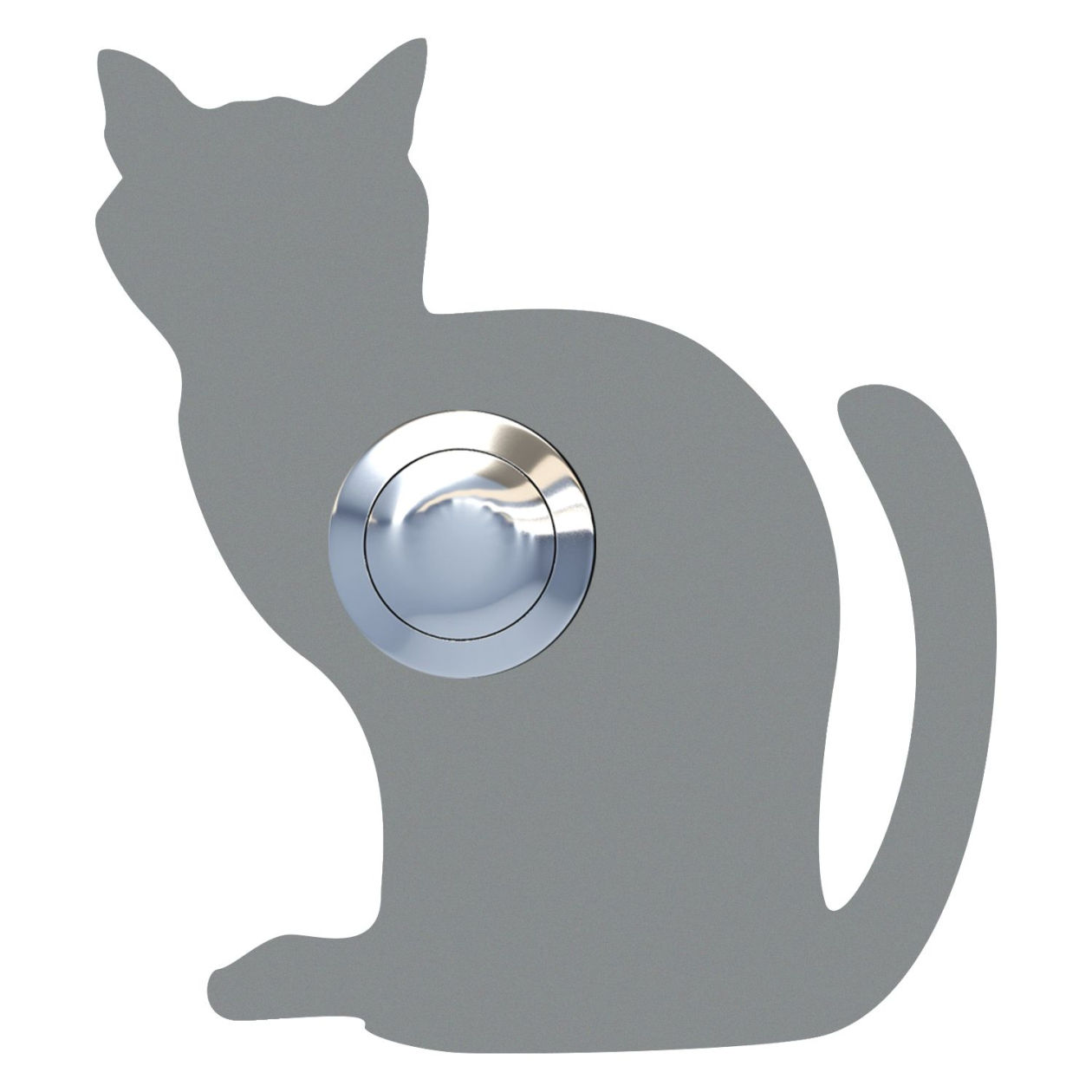 Przycisk dzwonkowy Kot "Luna" szary metaliczny