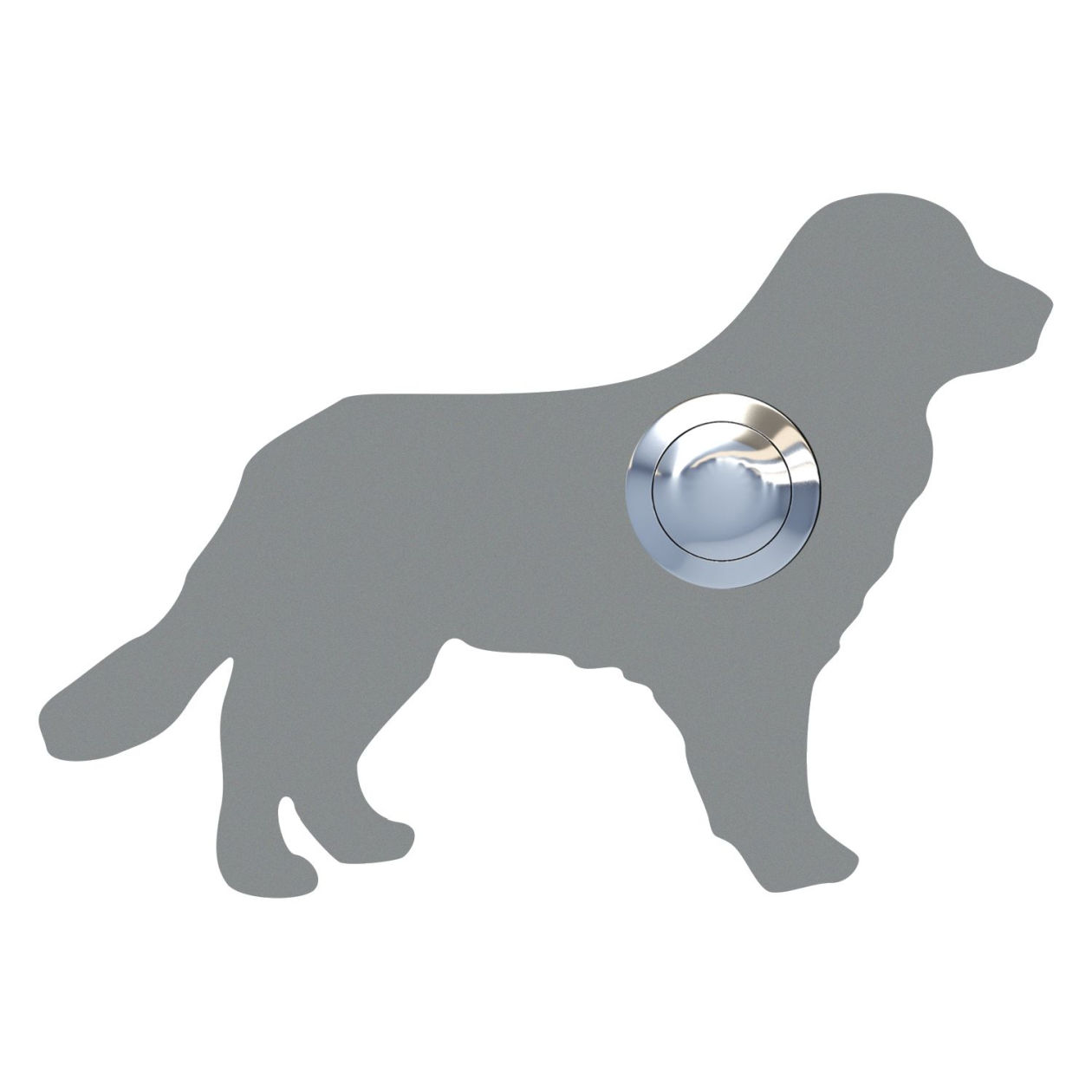 Przycisk dzwonkowy Pies "Balu" szary metaliczny