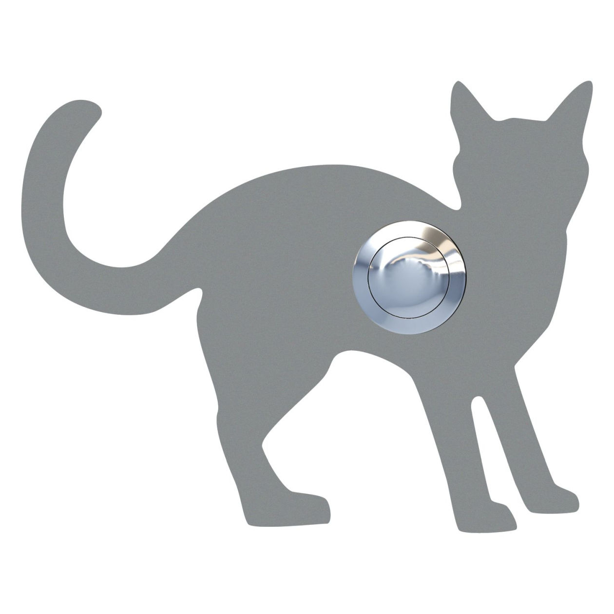 Przycisk dzwonkowy Kot "Leo" szary metaliczny