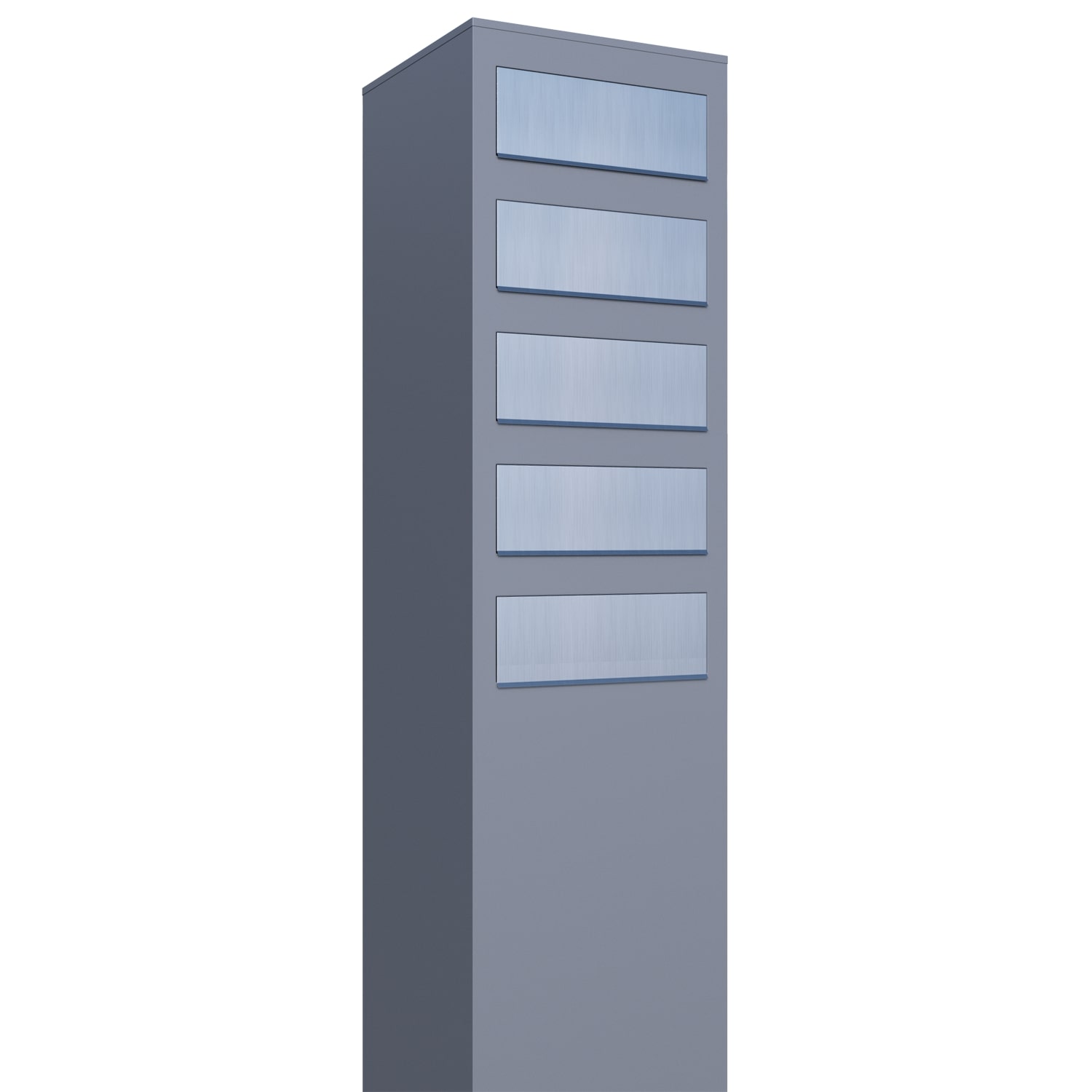 System skrzynek pocztowych Monolith for Five Szary z klapą ze stali szlachetnej