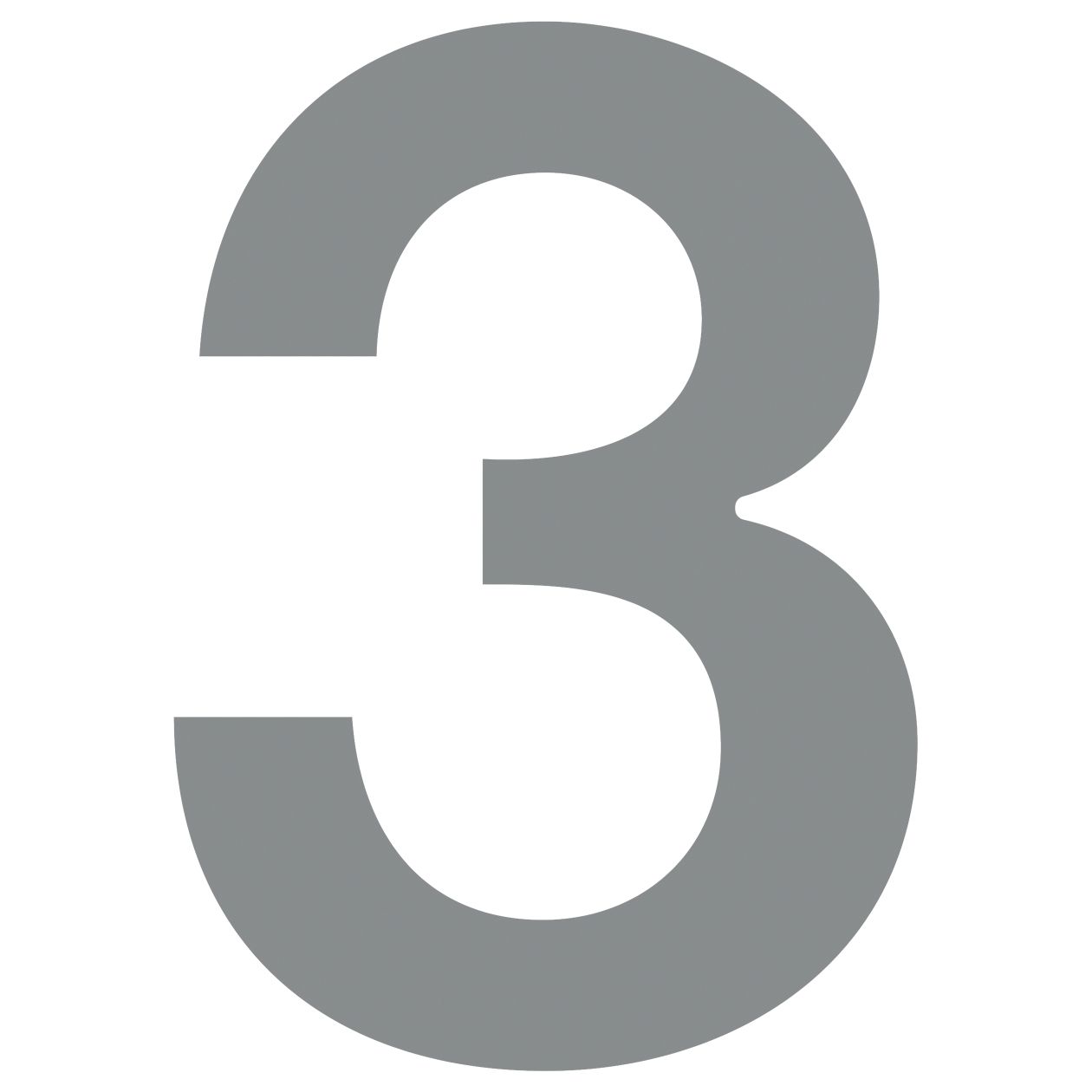 Numer na dom "3" szary metaliczny