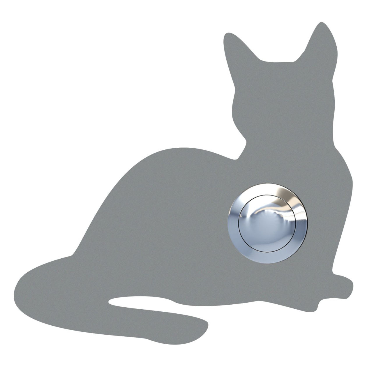 Przycisk dzwonkowy Kot "Kitty" szary metaliczny