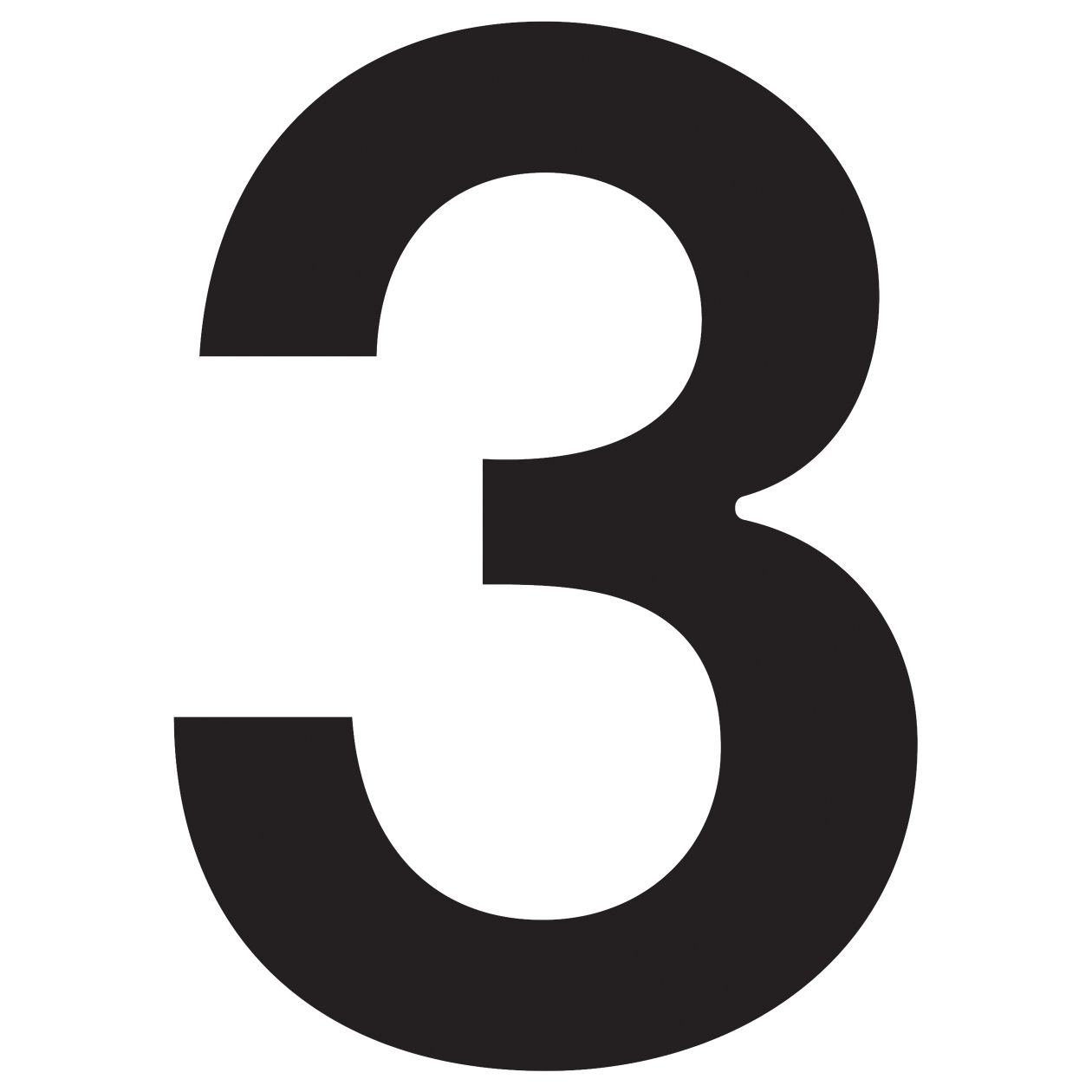 Numer na dom "3" czarny