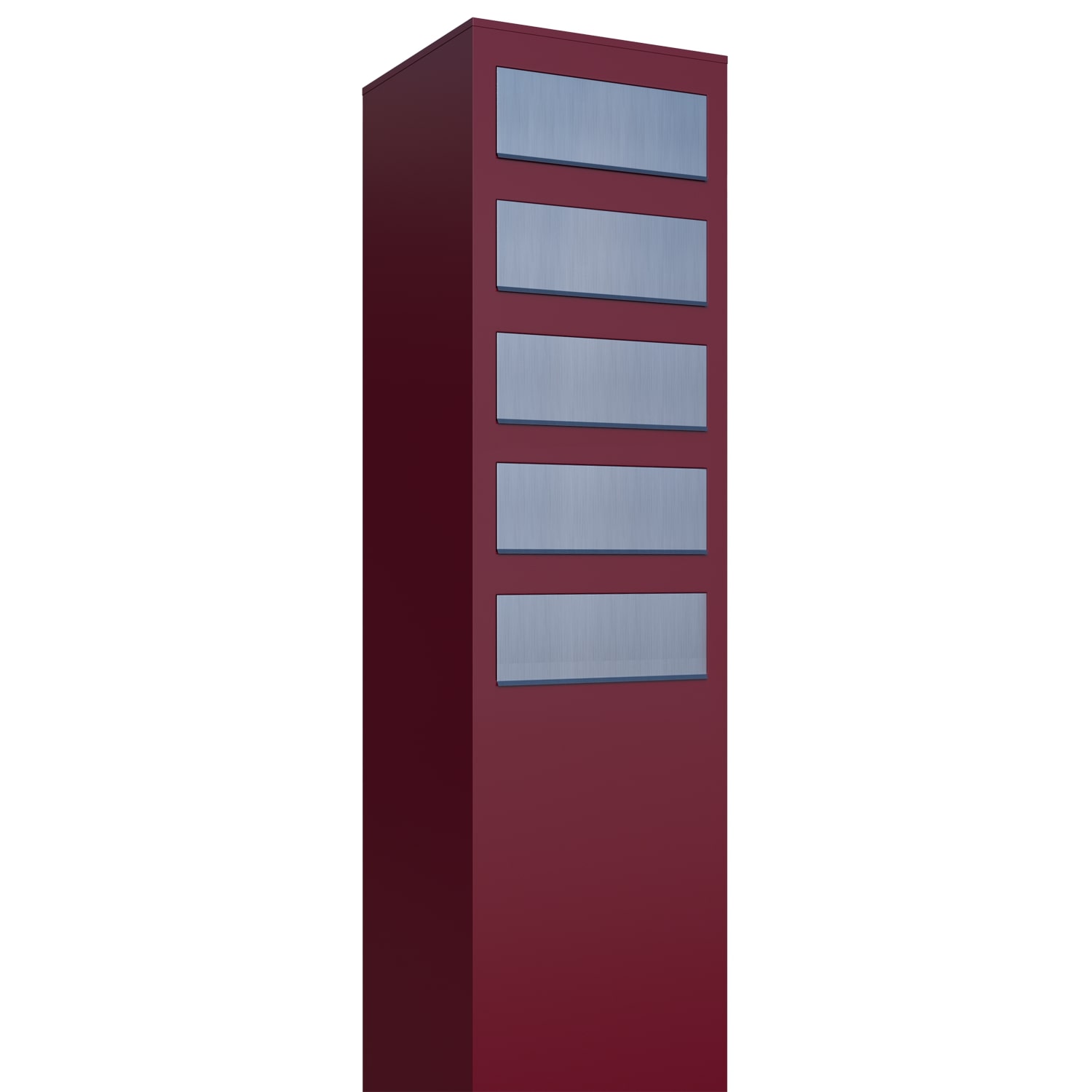 System skrzynek pocztowych Monolith for Five czerwony z klapą ze stali szlachetnej