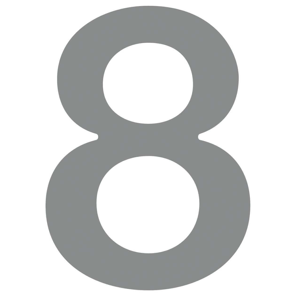 Numer na dom "8" szary metaliczny