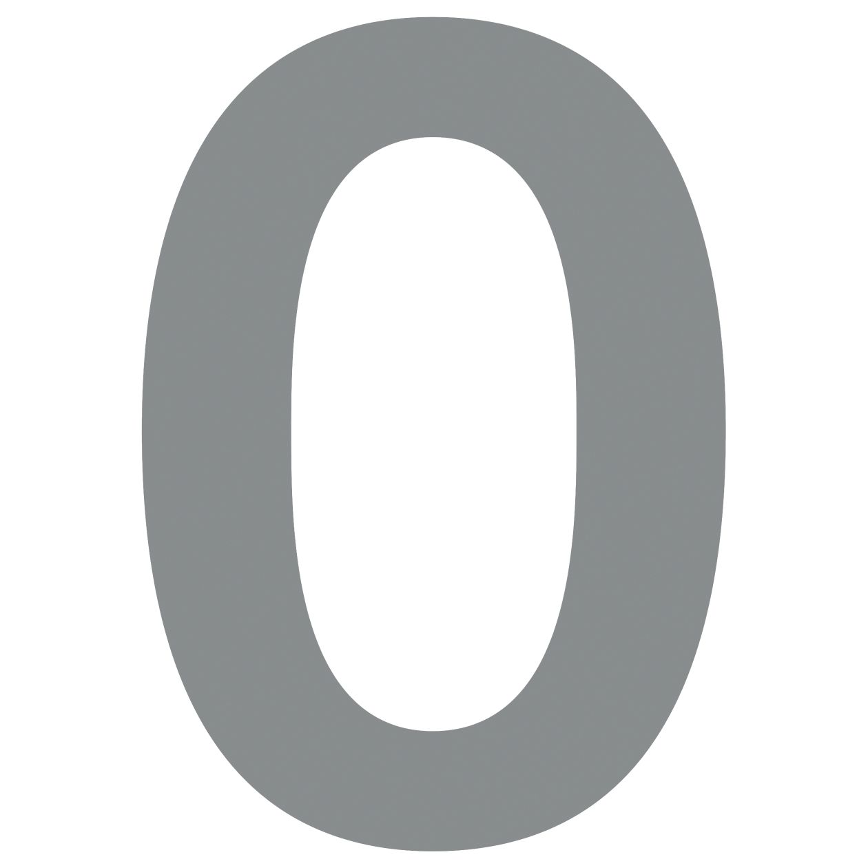 Numer na dom "0" szary metaliczny