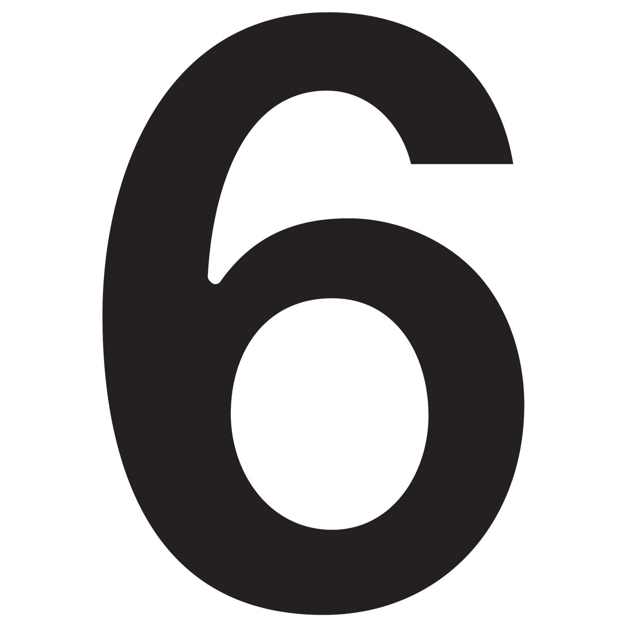 Numer na dom "6" czarny