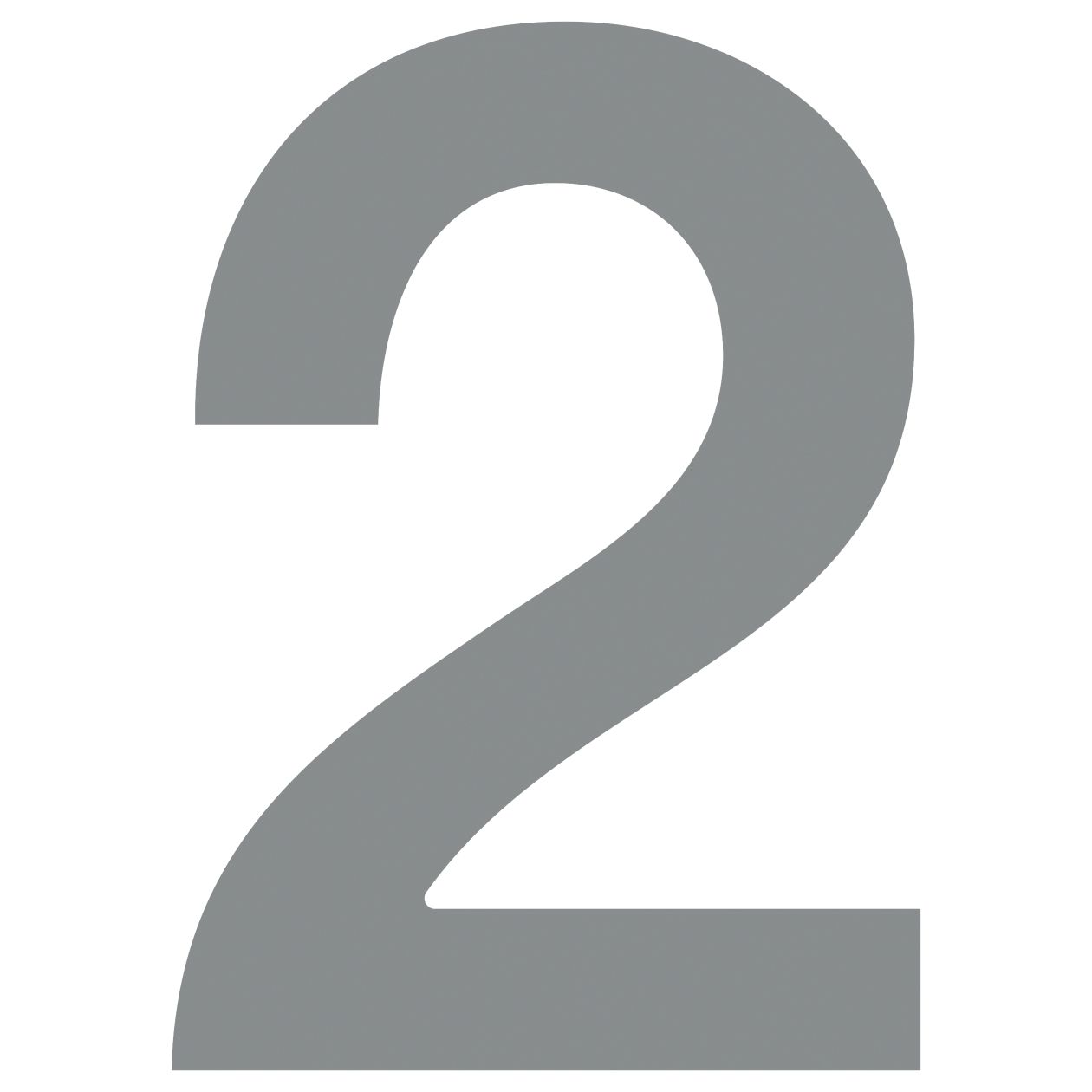 Numer na dom "2" szary metaliczny