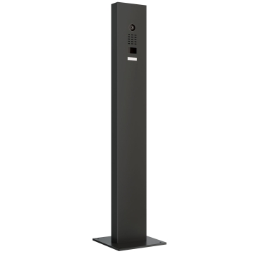 Domofon ze stojakiem zawierający płytę bazową Smart Doorbird D1101V w kolorze grafitowo-czarnym