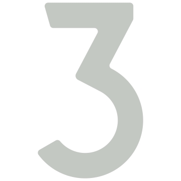 Samoprzylepny numer domu „3” - 40 mm na szary