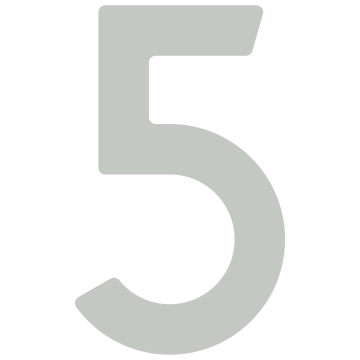 Samoprzylepny numer domu „5” - 40 mm na szary